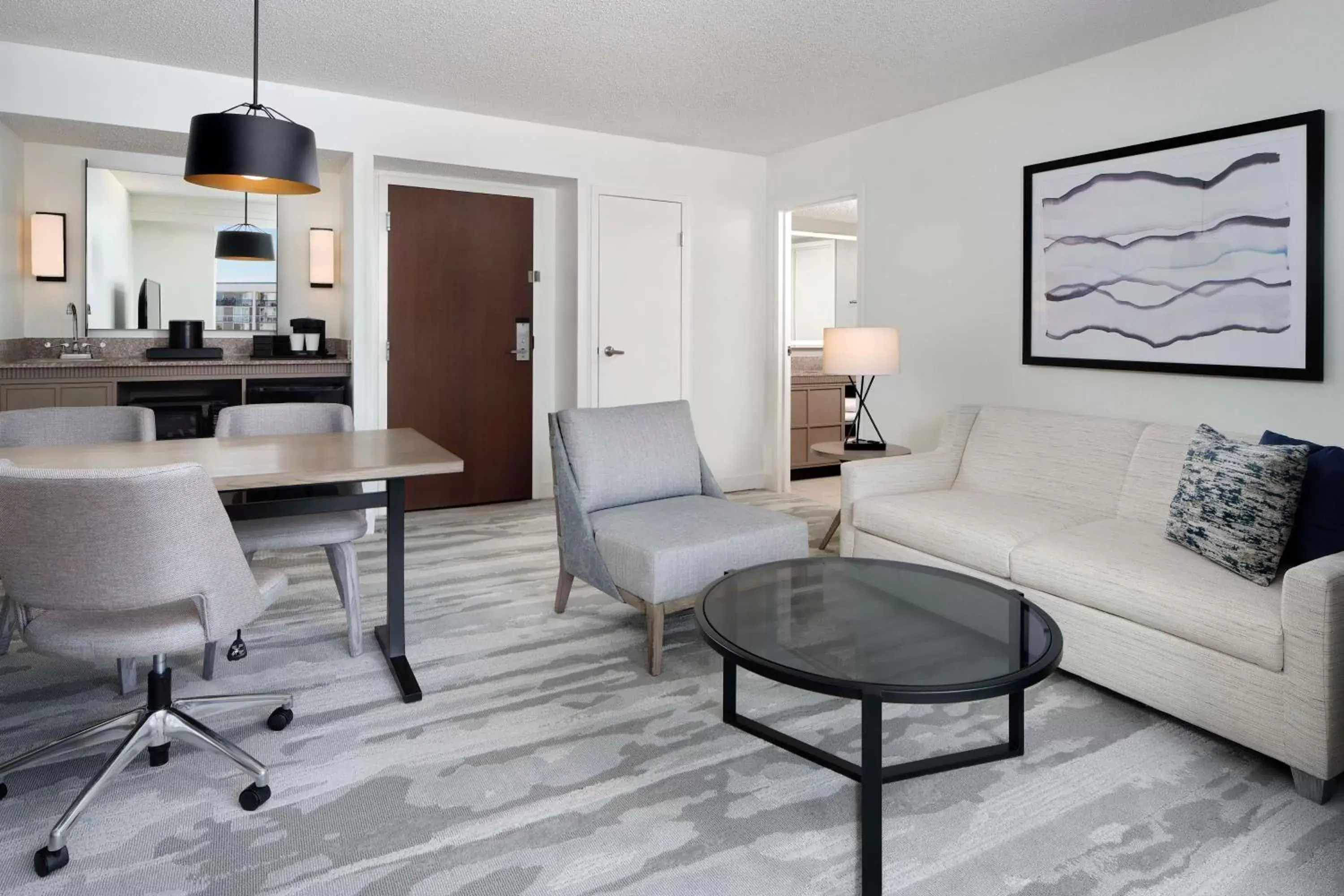 Living room, Seating Area in Embassy Suites by Hilton Myrtle Beach Oceanfront Resort