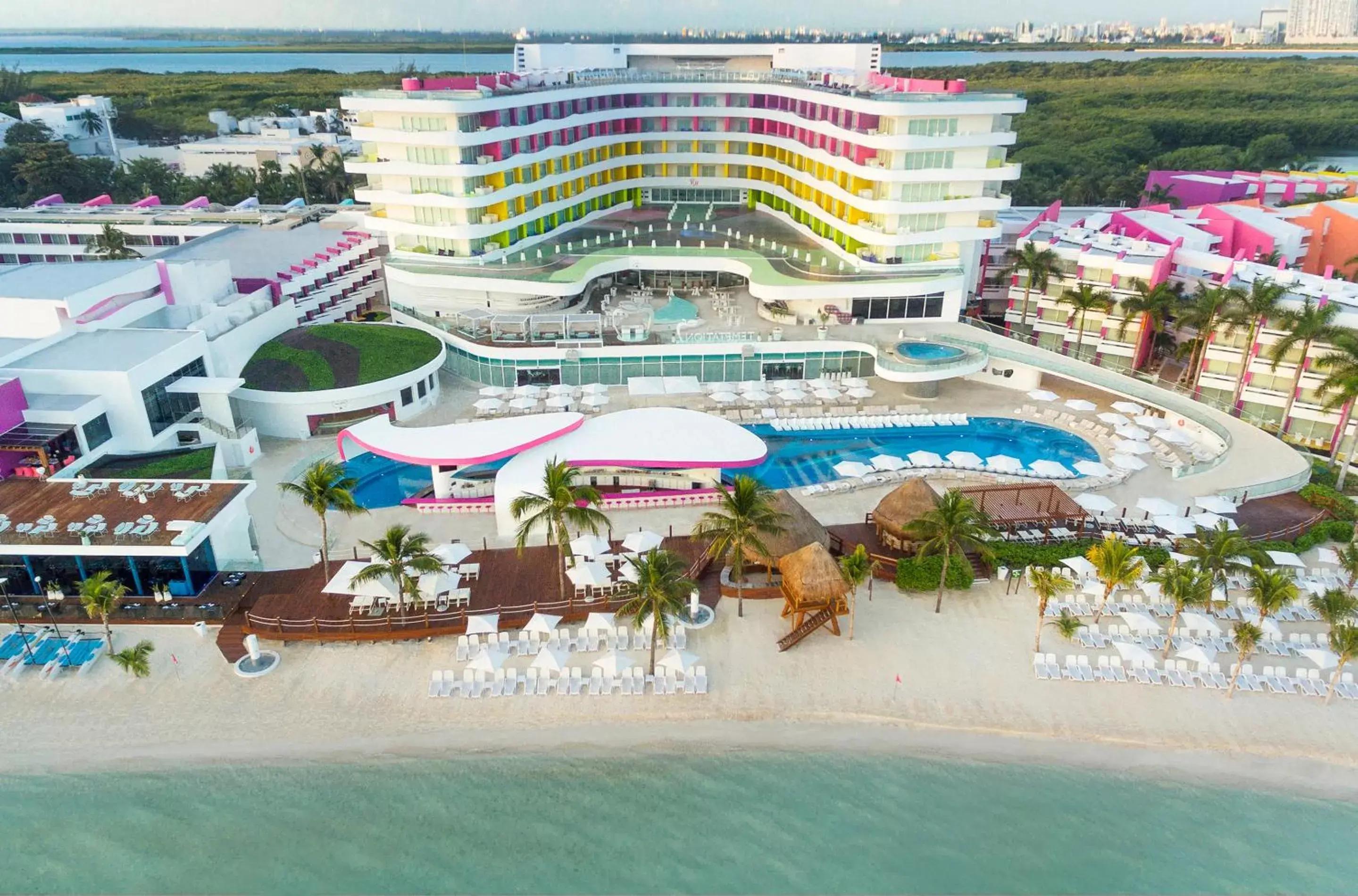 Pool view, Bird's-eye View in The Tower by Temptation Cancun Resort - All Inclusive - Adults Only