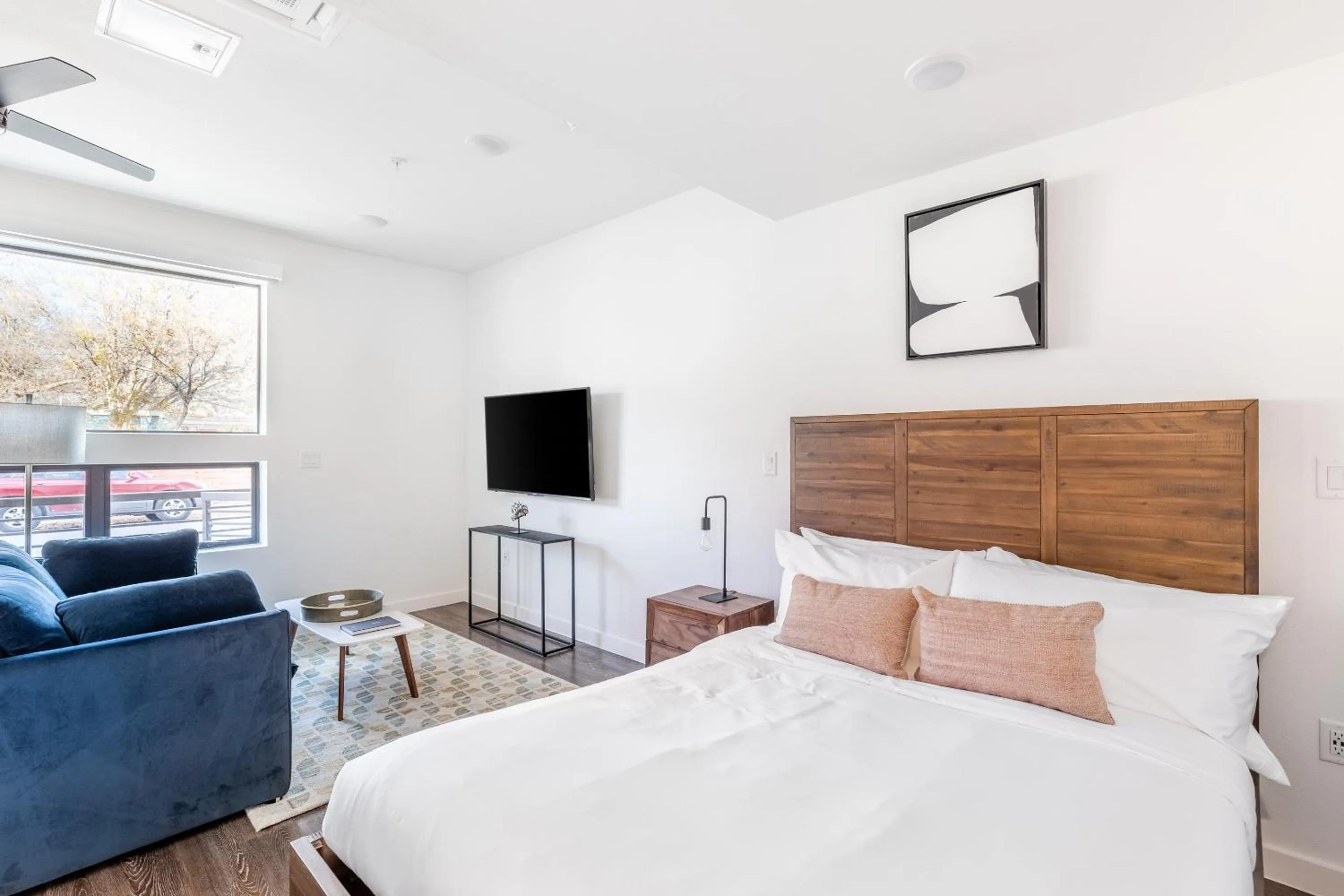 Bed in Mint House at The Hatchery - Austin