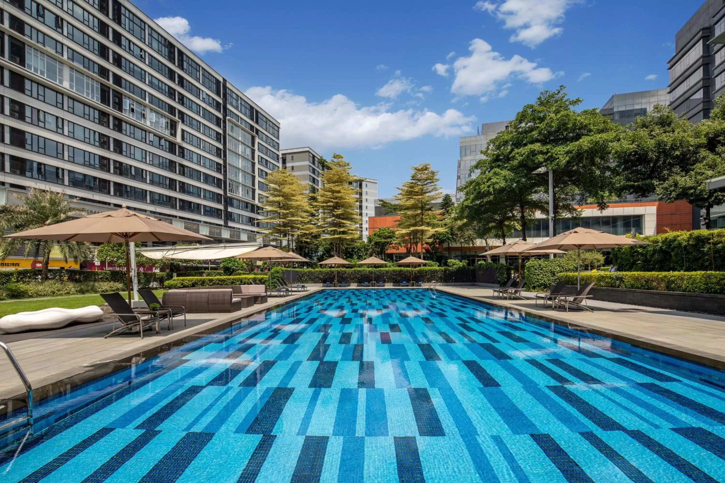 Swimming pool in Crowne Plaza Guangzhou Huadu by IHG - Free Shuttle bus between hotel to Exhibition Center During Canton Fair