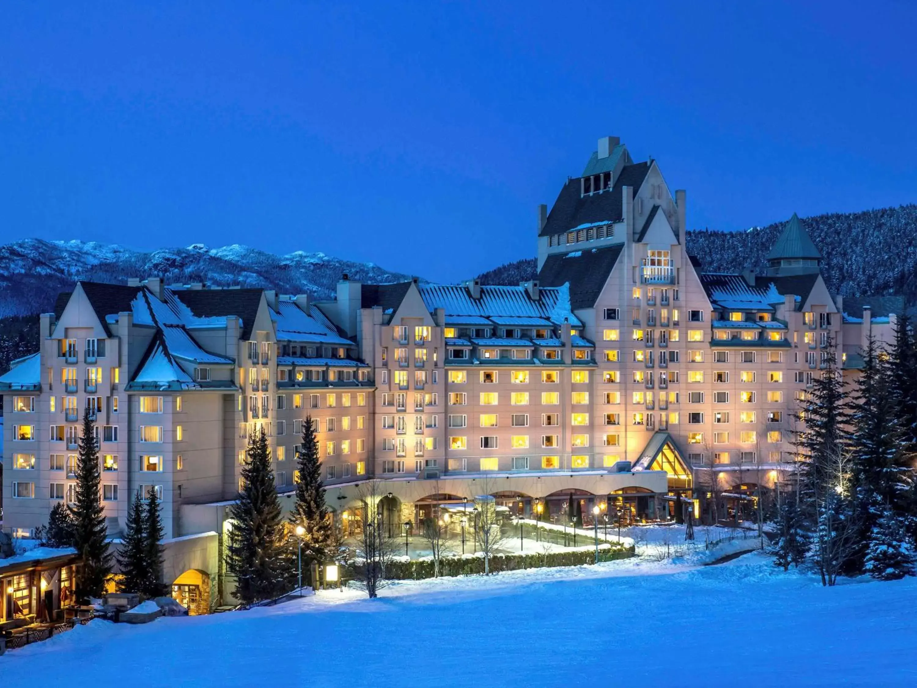 Property building, Winter in Fairmont Chateau Whistler