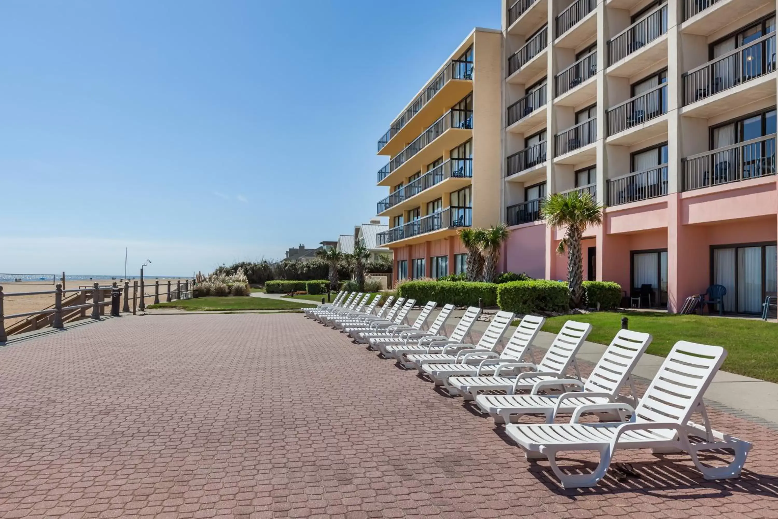 Patio, Property Building in Wyndham Virginia Beach Oceanfront