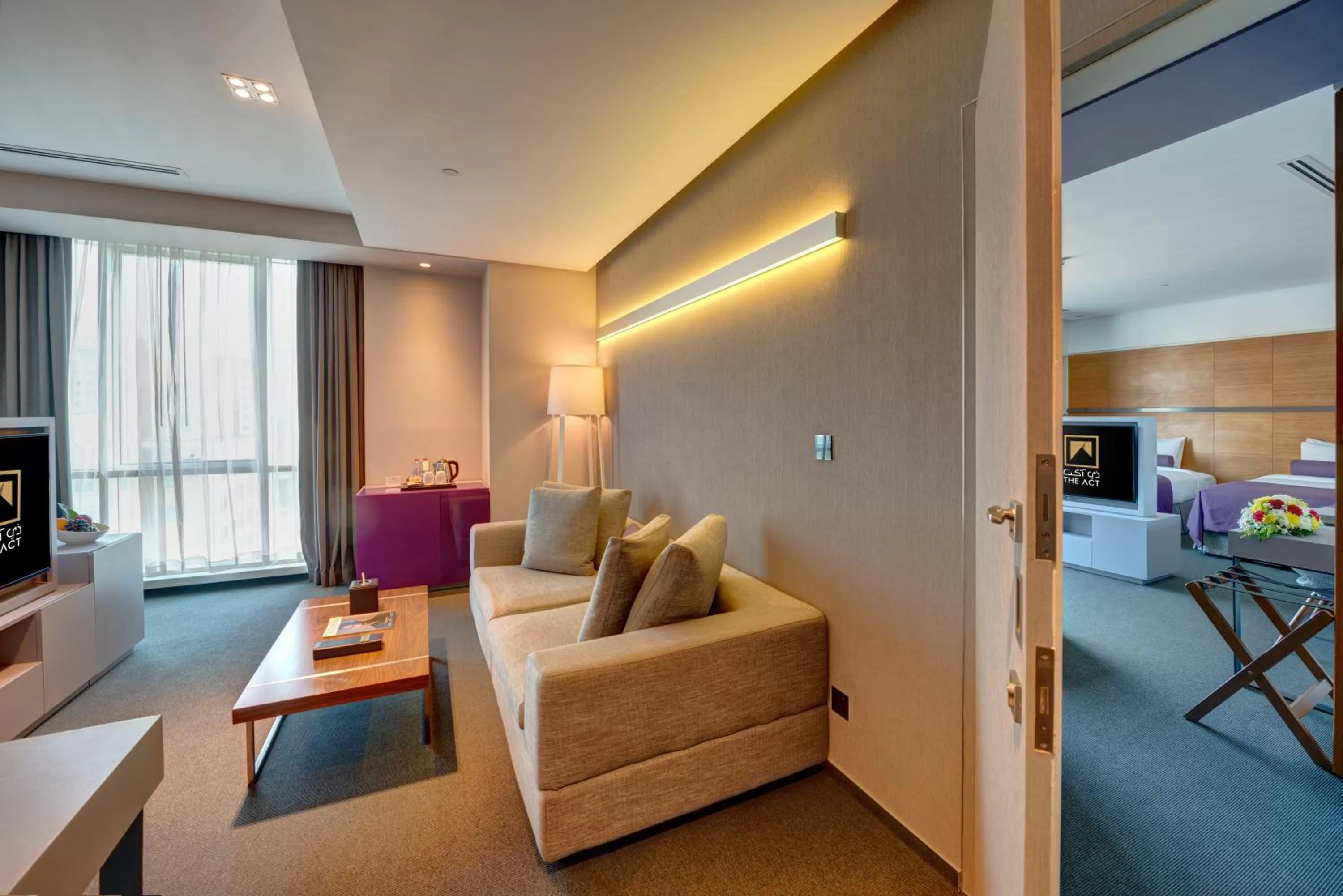 Living room in The Act Hotel Sharjah