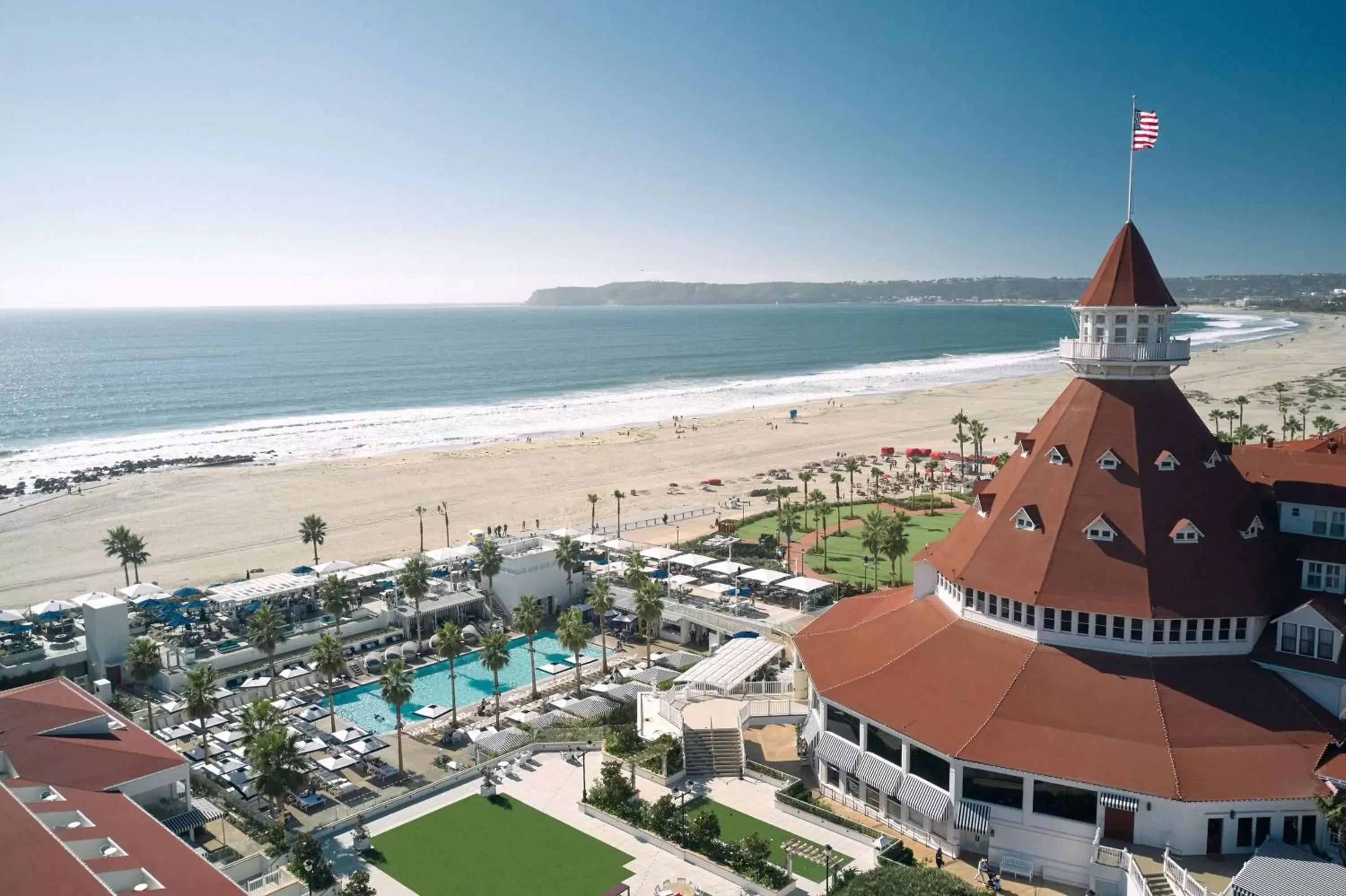 Pool view in Hotel del Coronado, Curio Collection by Hilton