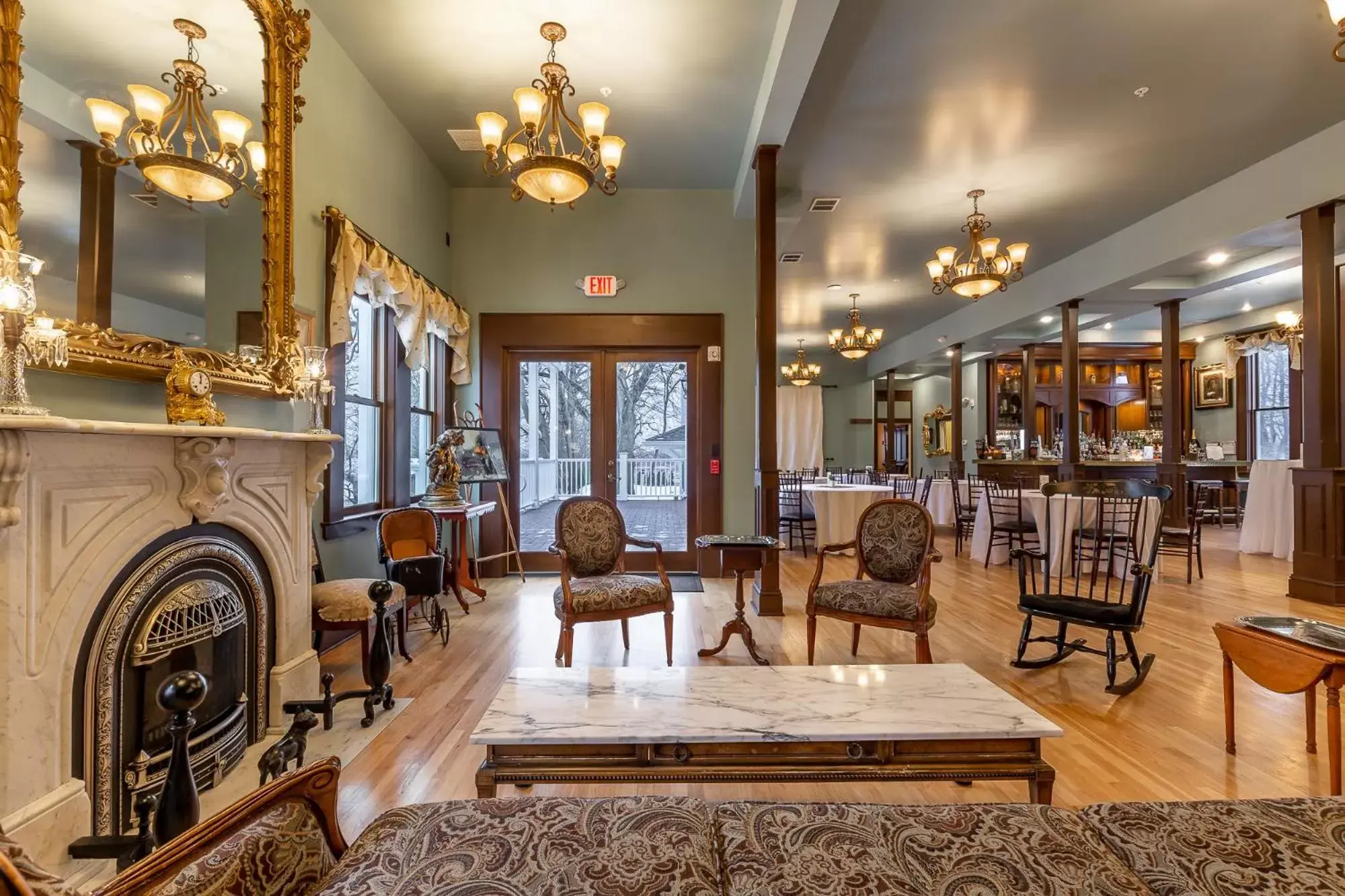 Seating area in Steele Mansion Inn & Gathering Hub