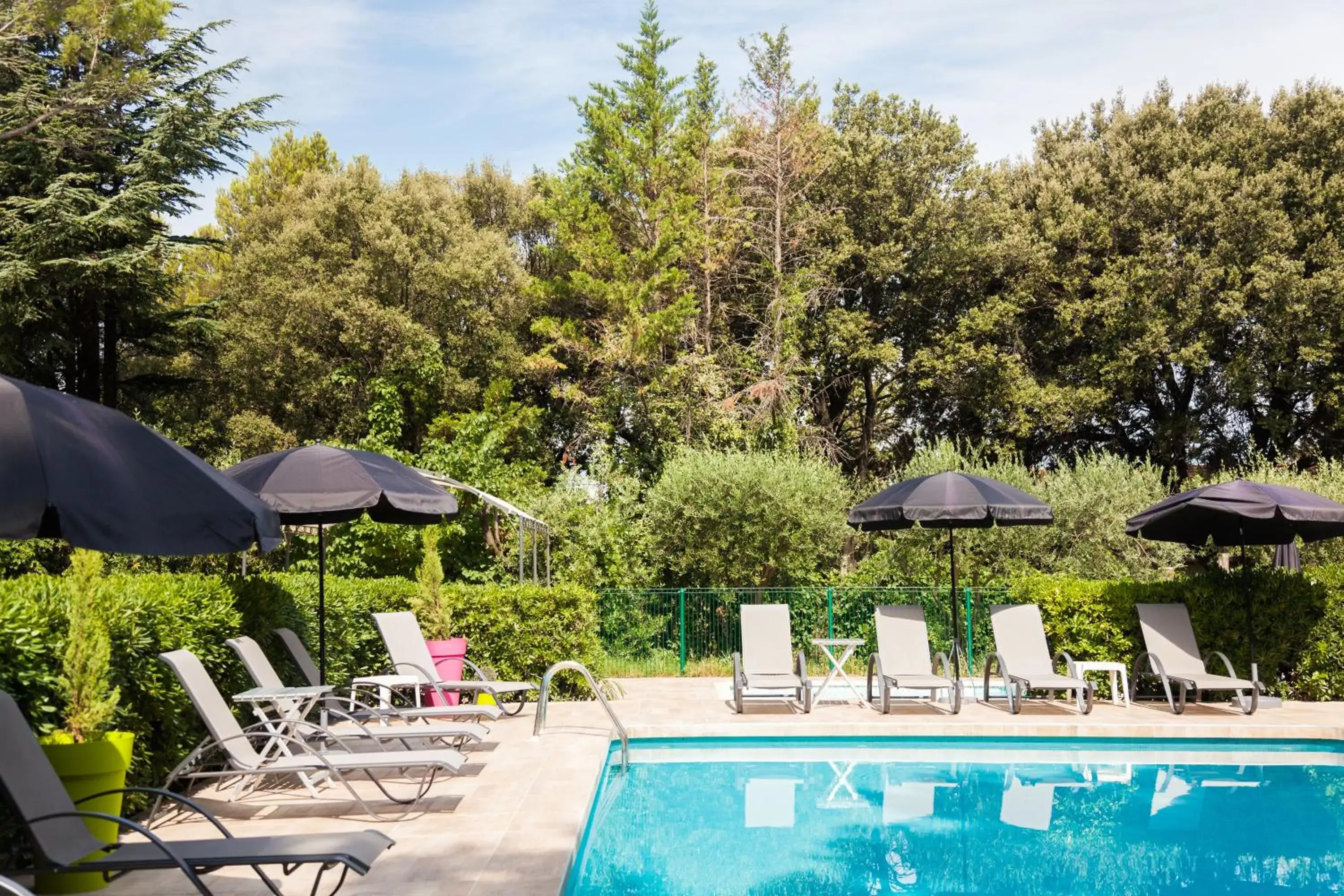 Balcony/Terrace, Swimming Pool in Le Petit Manoir Logis