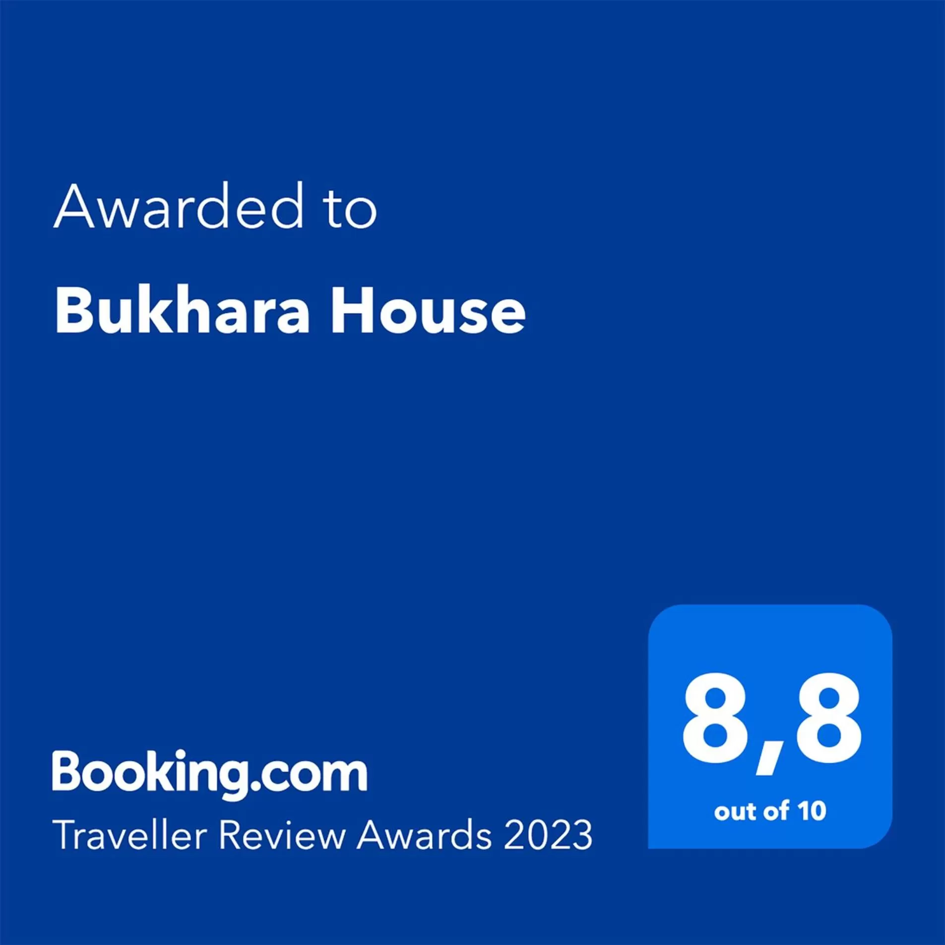 Certificate/Award in Bukhara house hotel