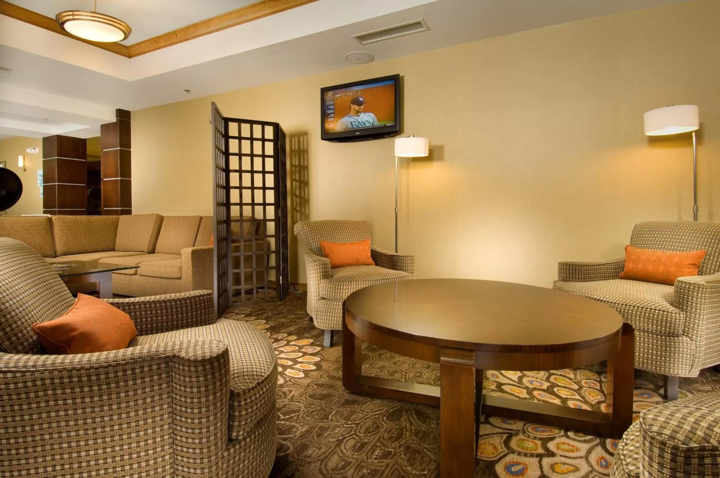 Property building, Seating Area in Holiday Inn Express & Suites Alexandria - Fort Belvoir, an IHG Hotel