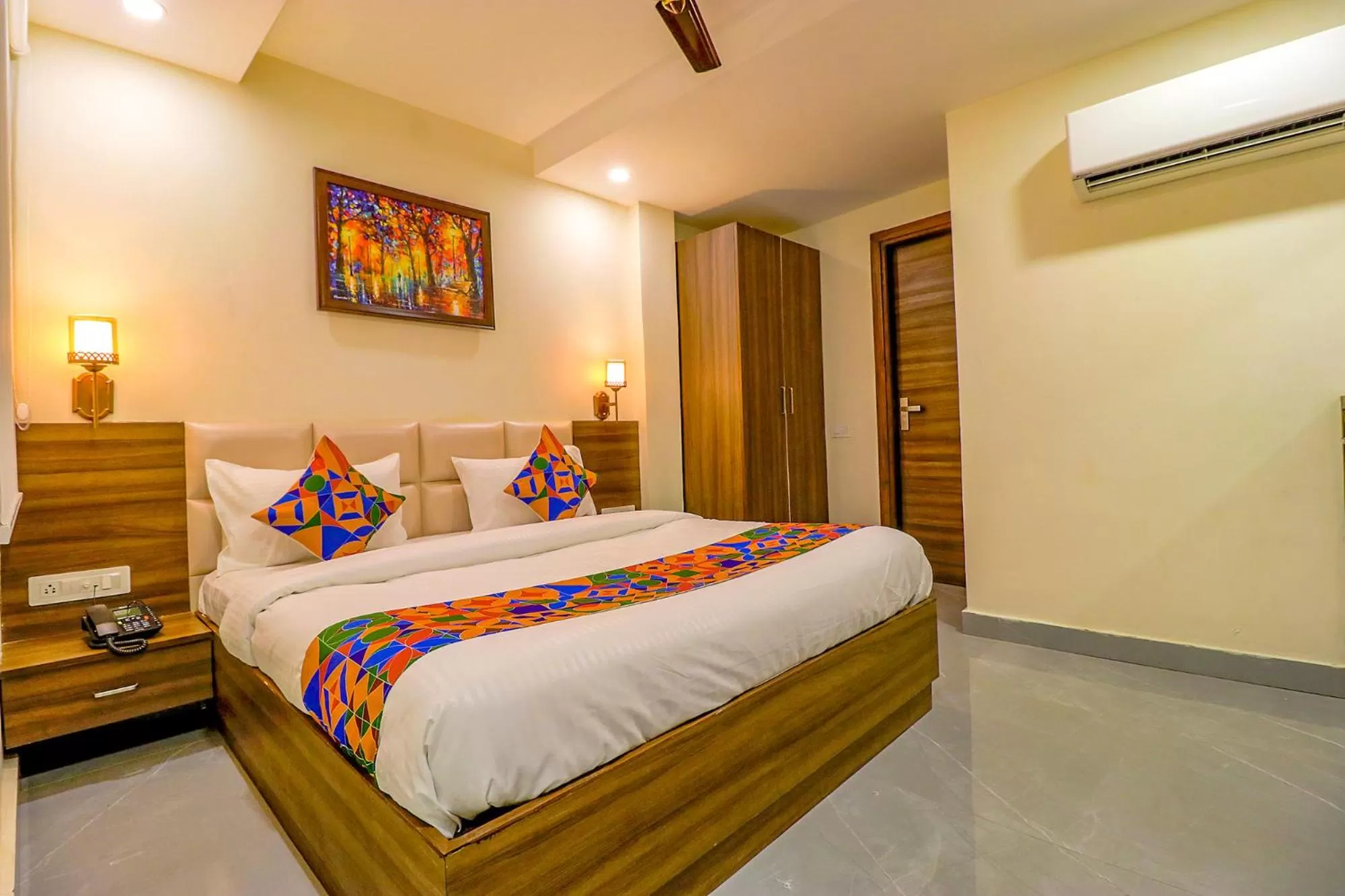 Bed in FabHotel Prime K9 Regency