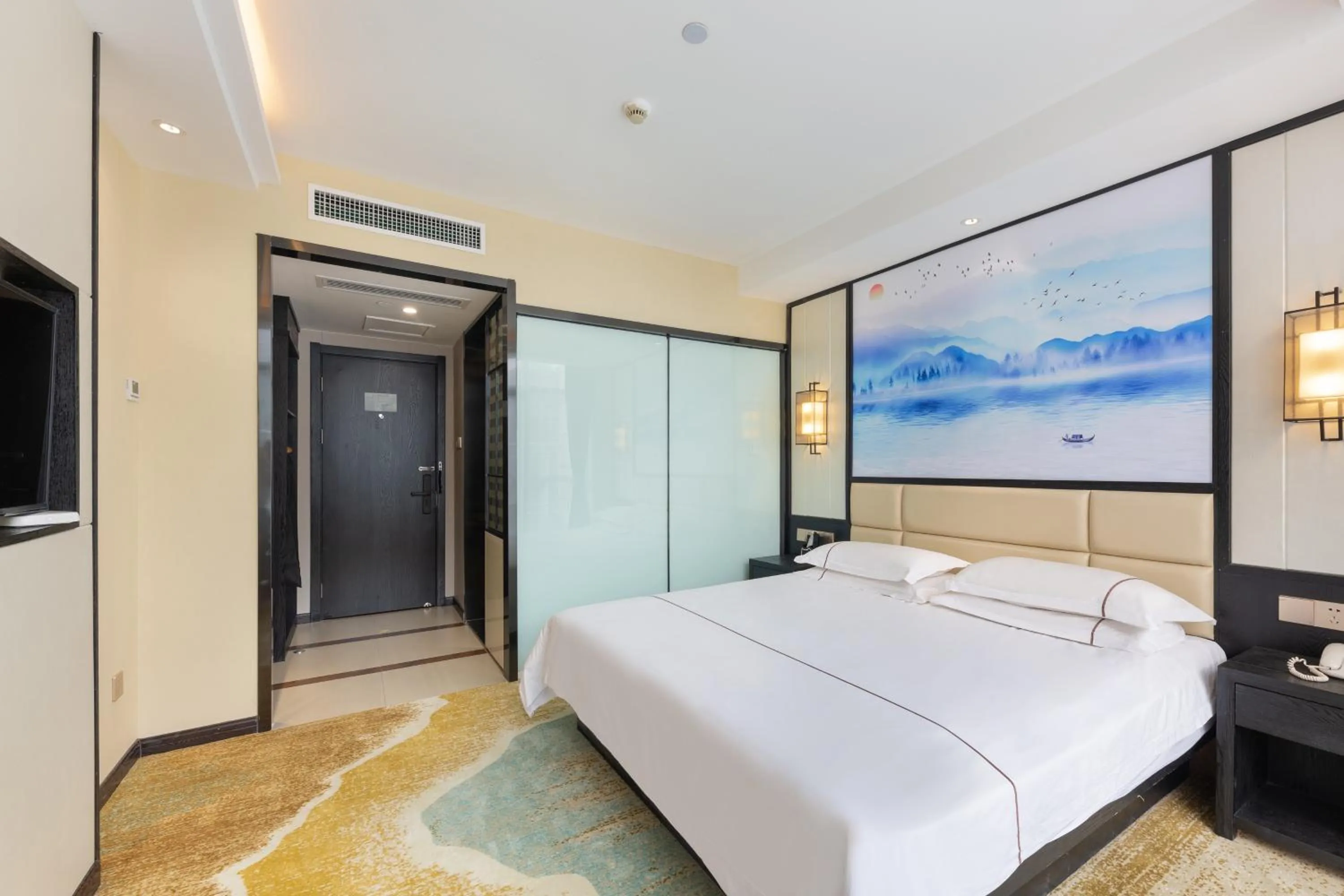 Bed in Yiwu Luckbear Hotel