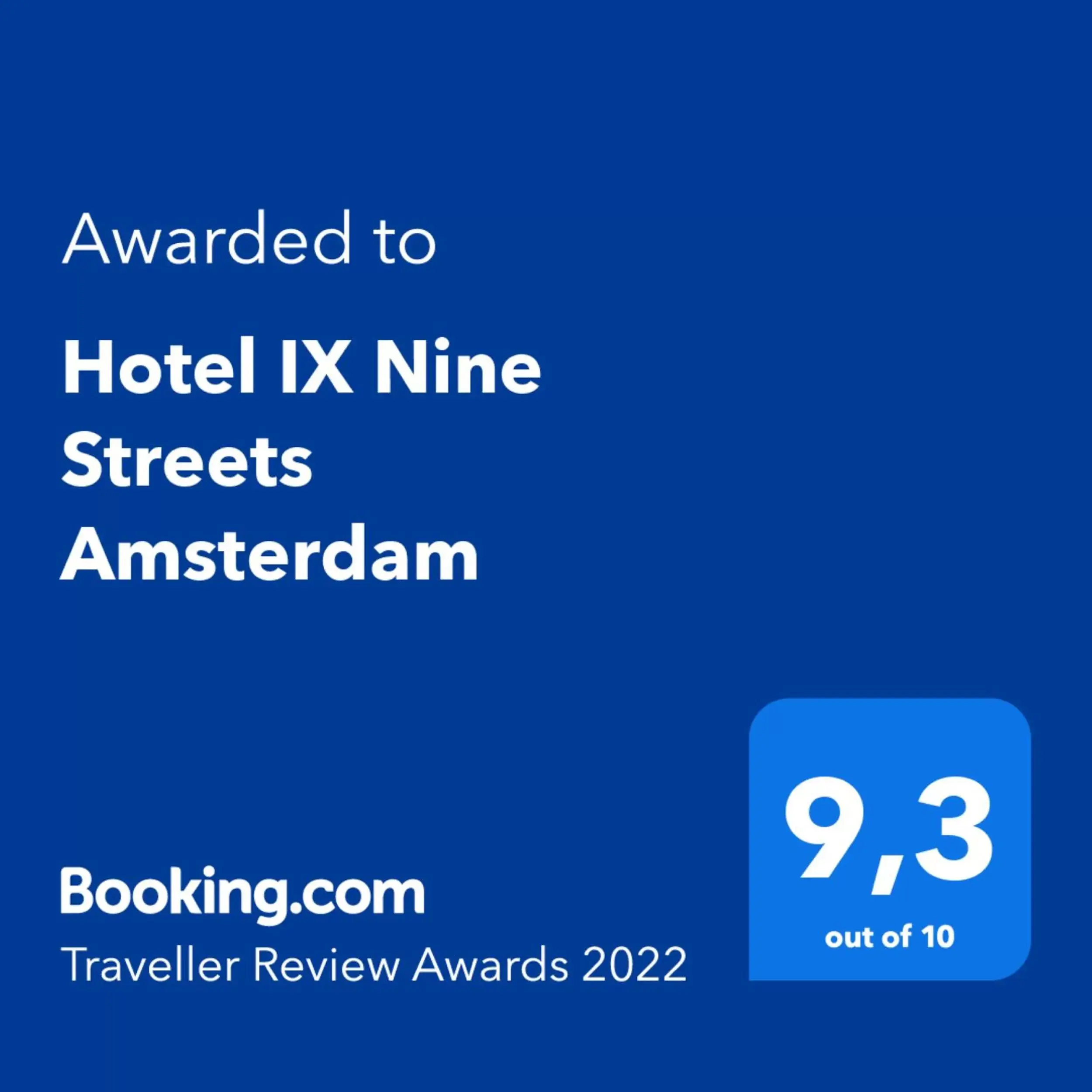 Certificate/Award, Logo/Certificate/Sign/Award in Hotel IX Nine Streets Amsterdam