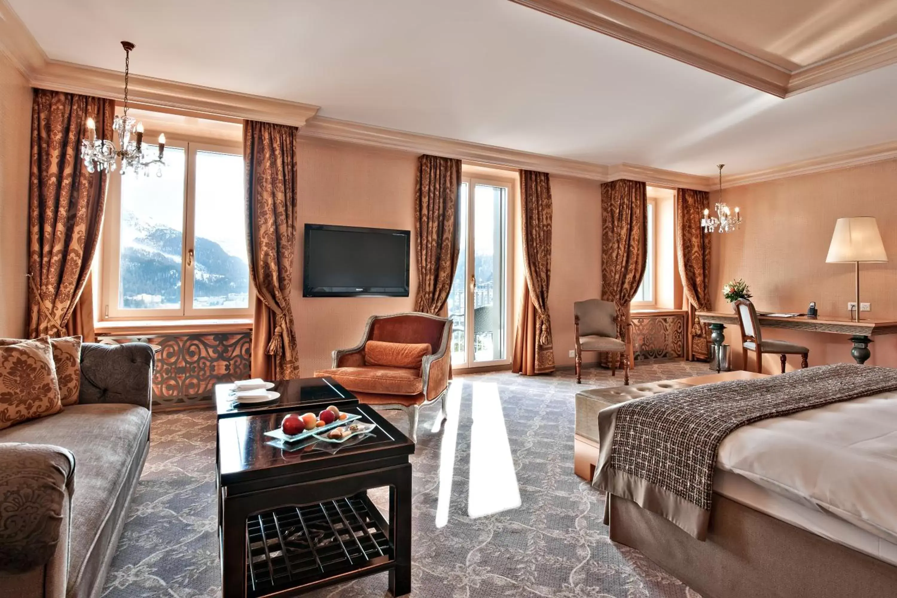 Living room in Carlton Hotel St Moritz - The Leading Hotels of the World