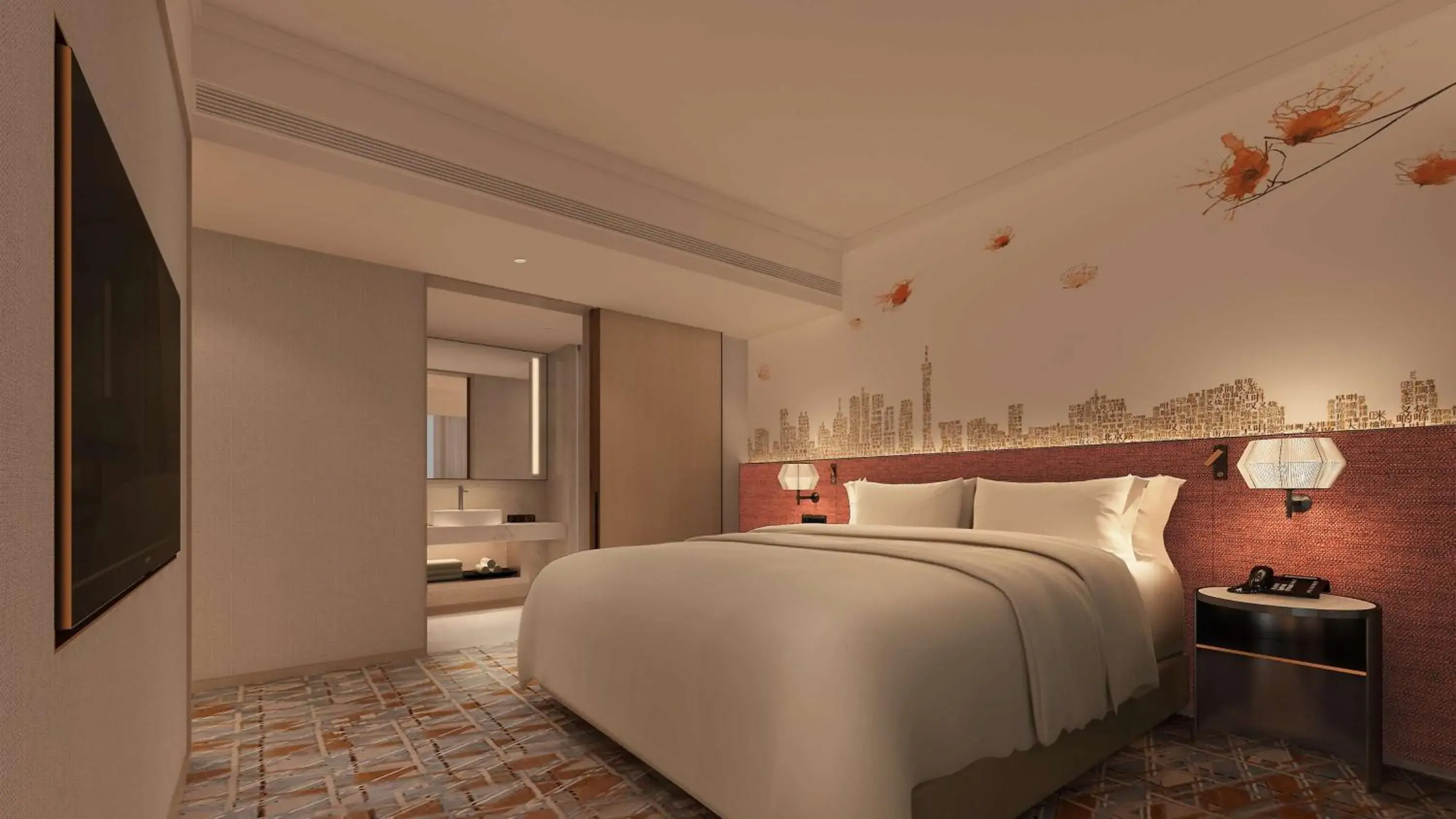 Bedroom, Bed in Hilton Garden Inn Guangzhou Tianhe