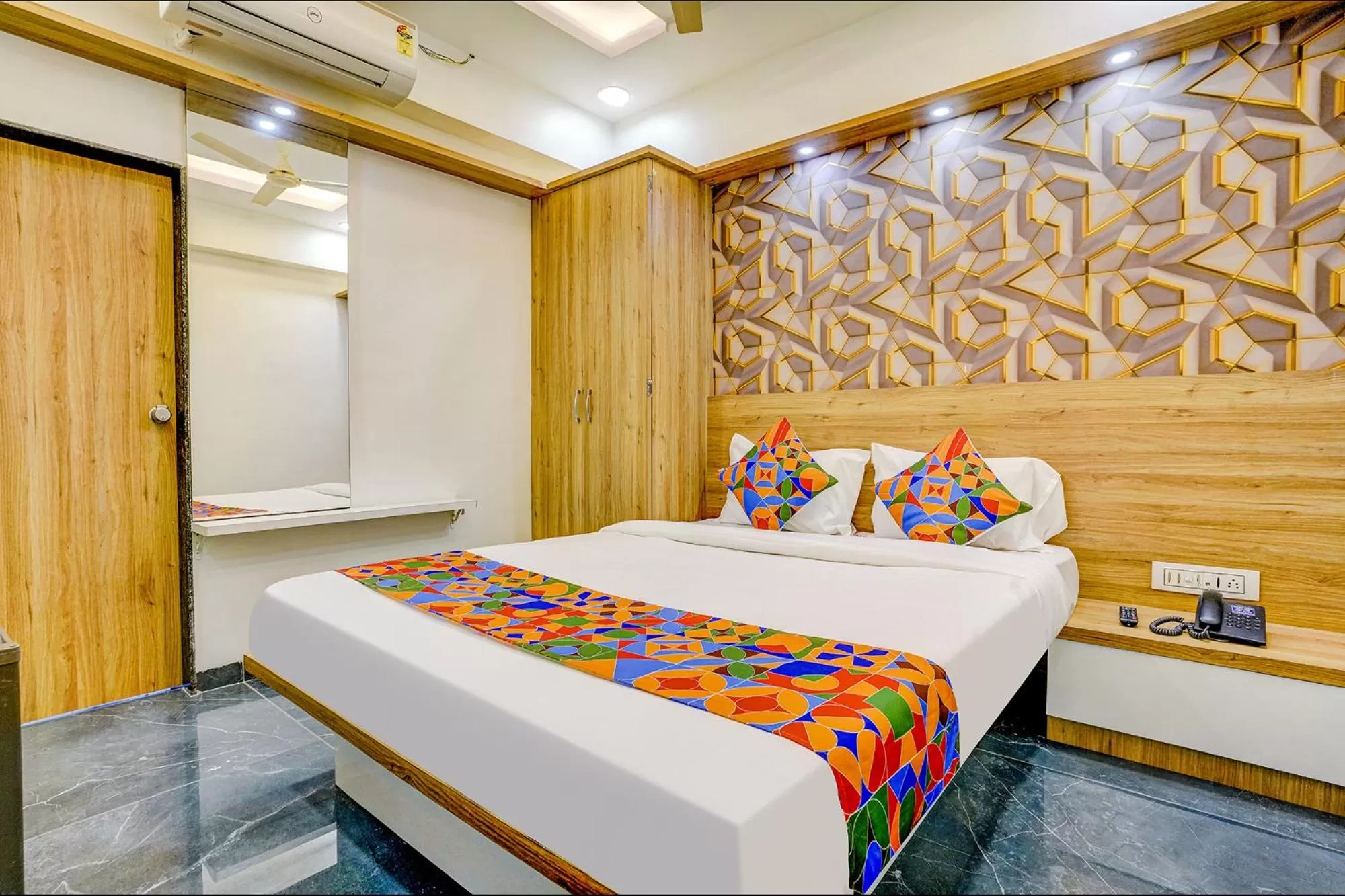 Photo of the whole room, Bed in FabHotel Galaxy Stay - Nr Morya Hospital