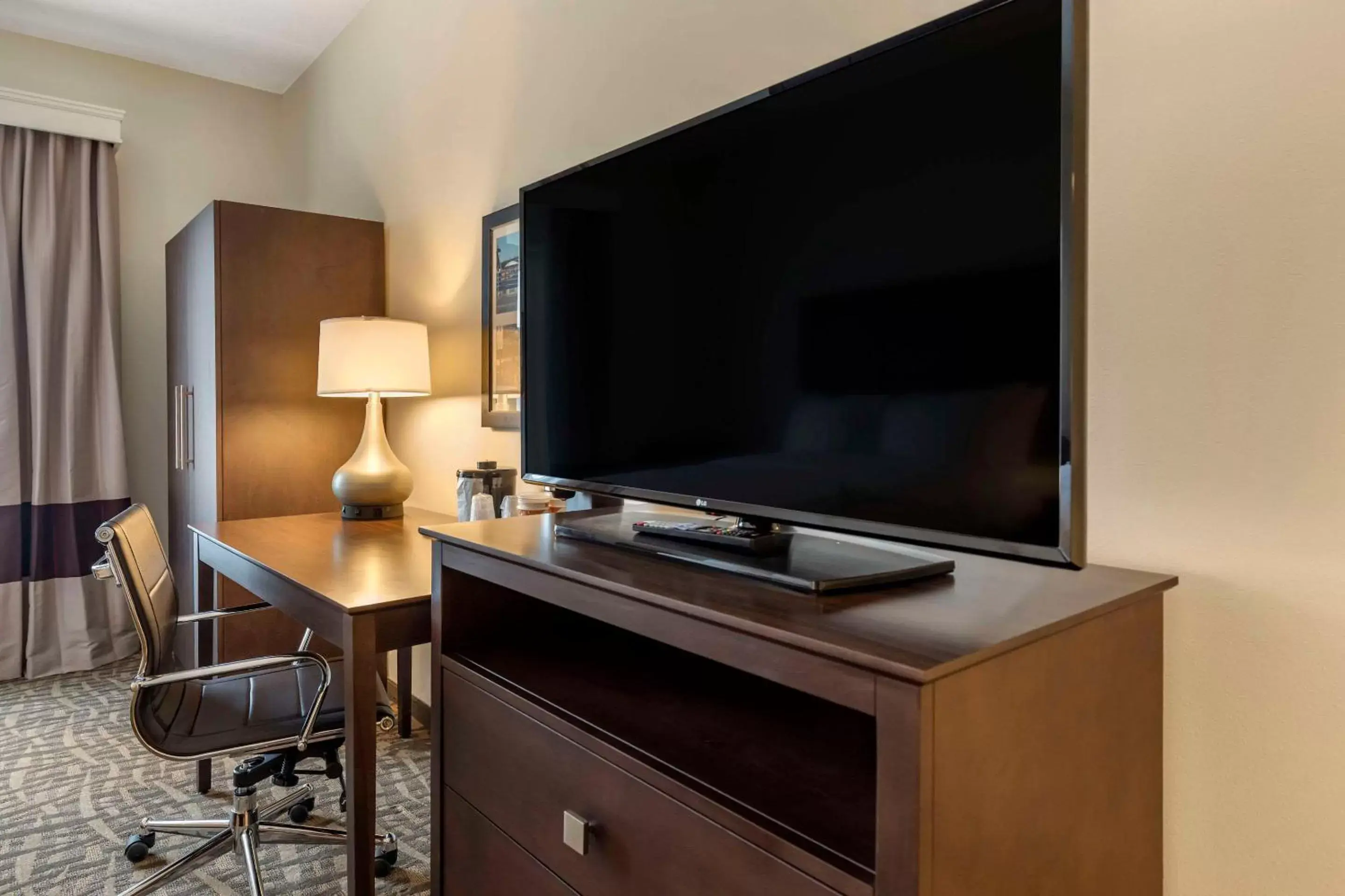 Bedroom, TV/Entertainment Center in Comfort Inn & Suites Pittsburgh-Northshore