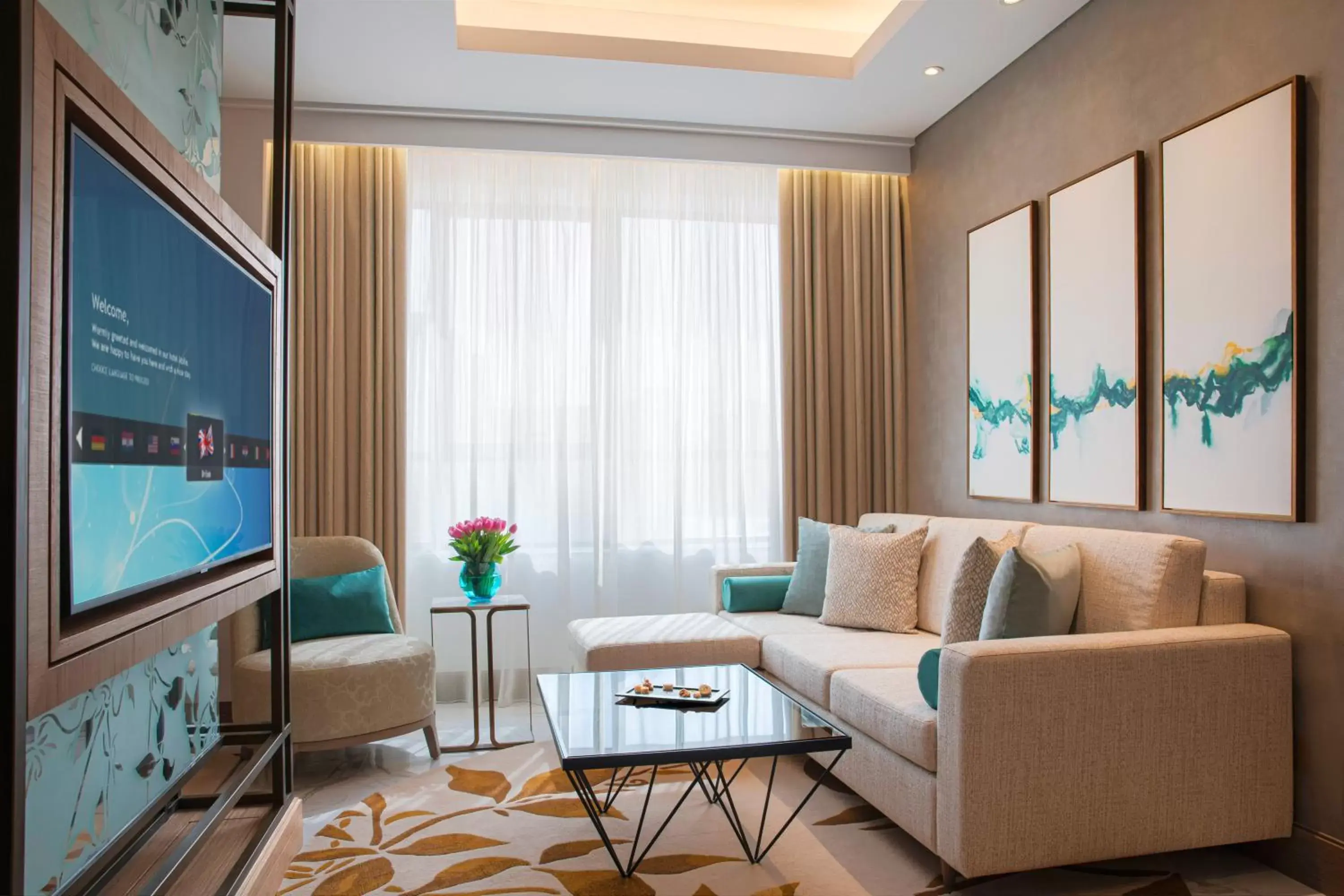 Living room, Seating Area in Al Jaddaf Rotana Suite Hotel