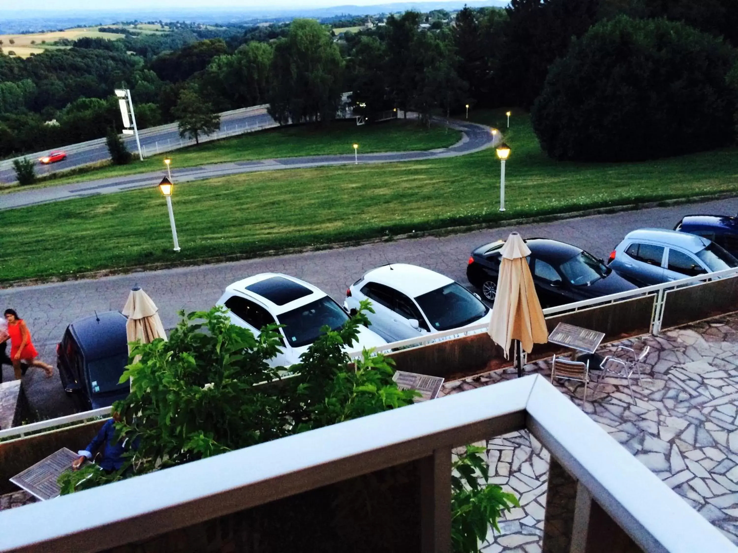 View (from property/room), Balcony/Terrace in authentic by balladins – Rodez / Le Ségala