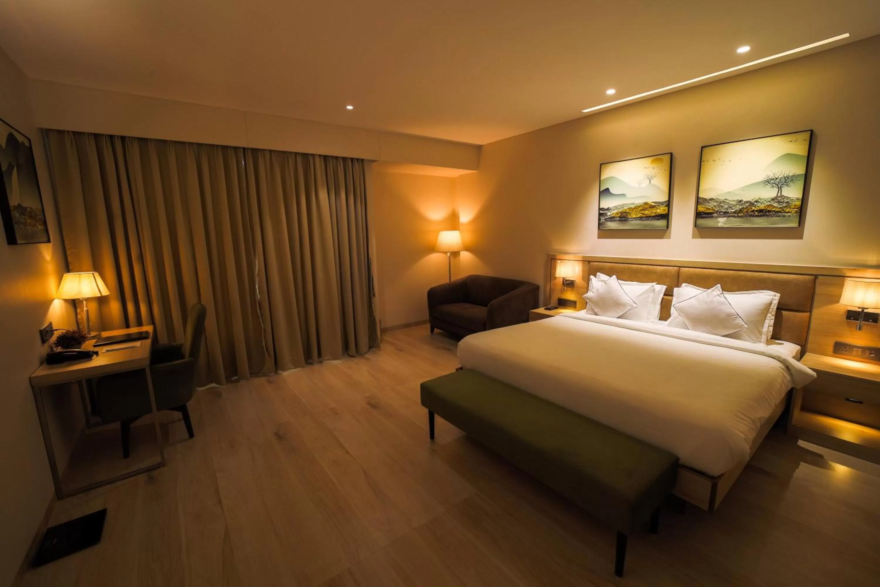 Photo of the whole room, Bed in The Monarch at Chakan MIDC, Pune