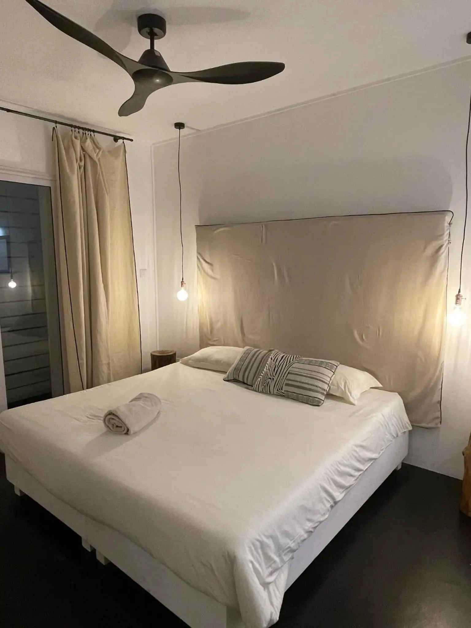 Bedroom, Bed in Sous Le Badamier Guest House Restaurant Bar