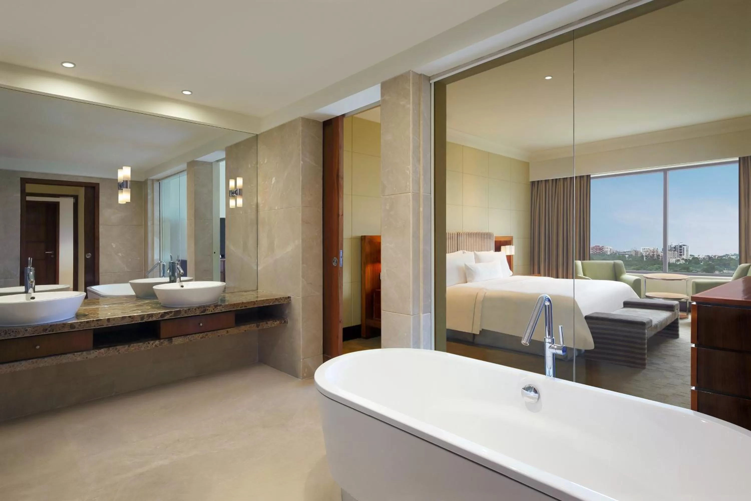 Bathroom, Bed in The Westin Pune Koregaon Park