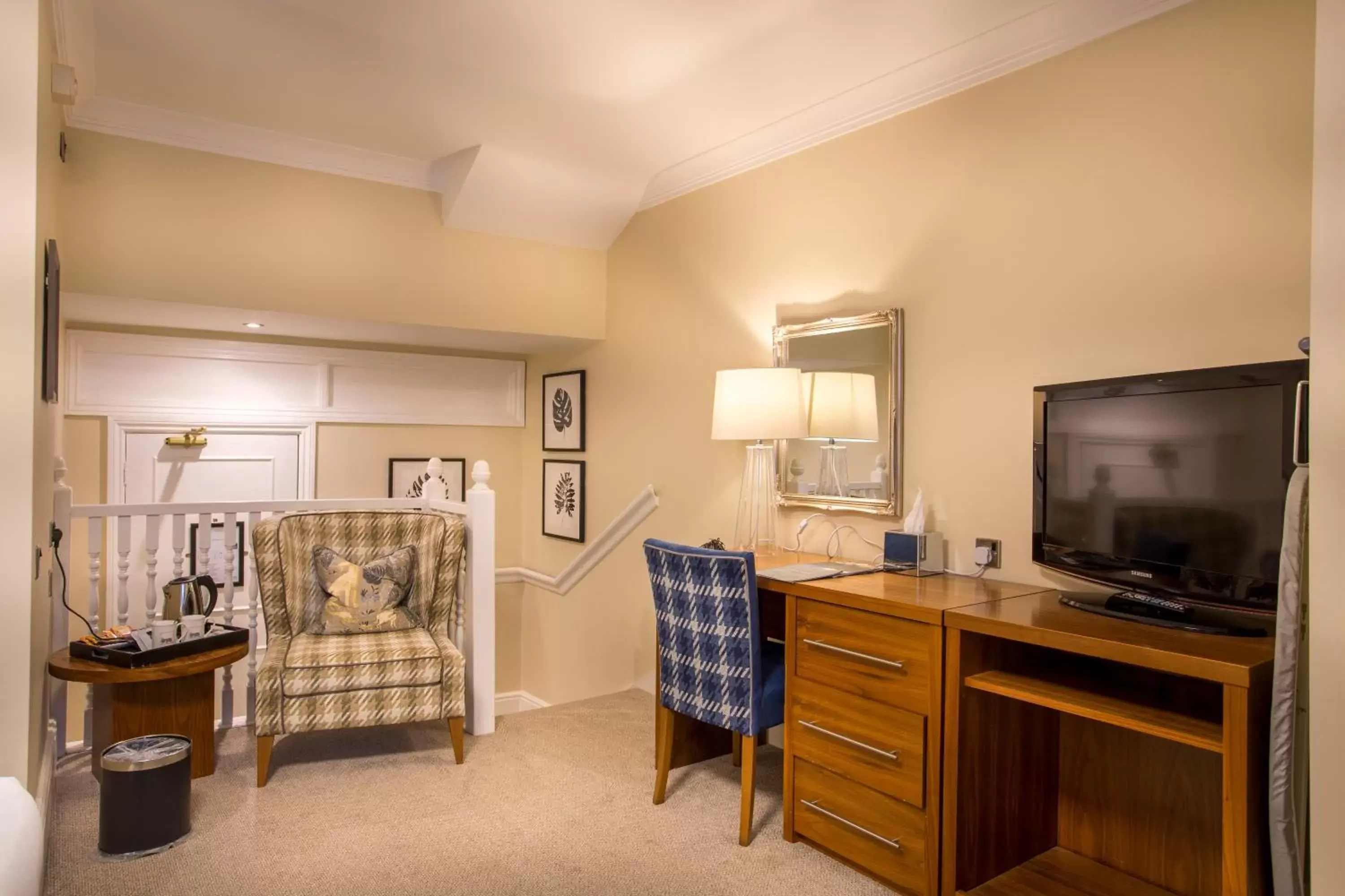 Bedroom, TV/Entertainment Center in The Talbot Hotel, Oundle , Near Peterborough