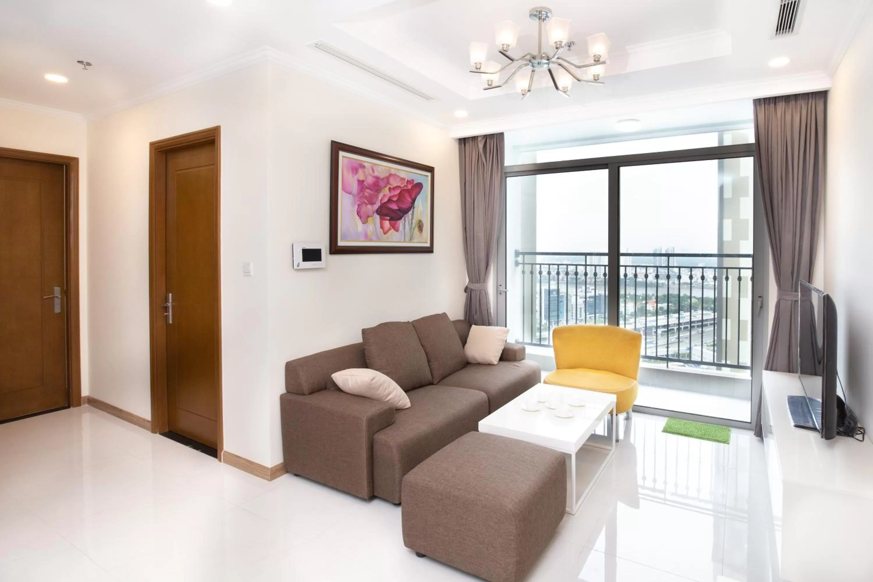 TV and multimedia, Seating Area in Vinhomes Central Park-Nice Homes