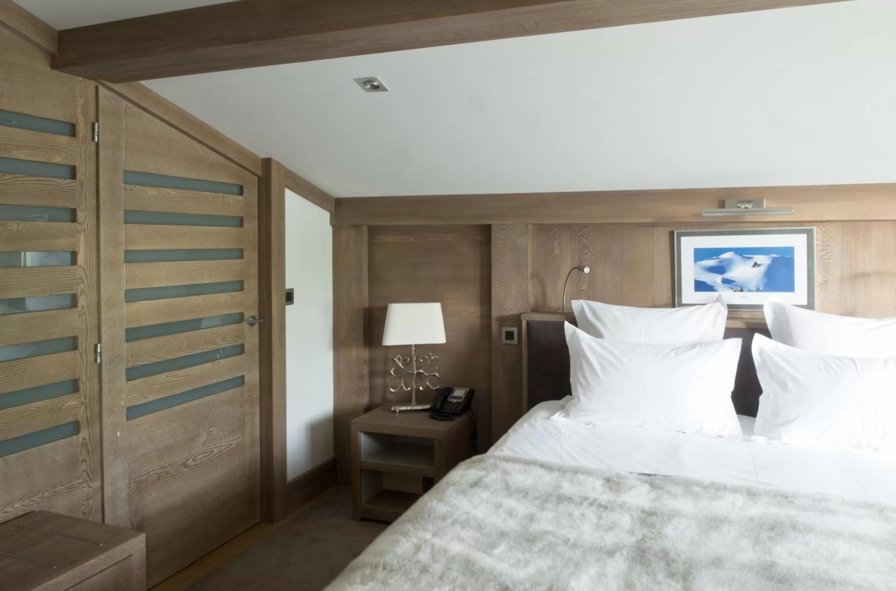 Decorative detail, Bed in Hotel le Petit Dru