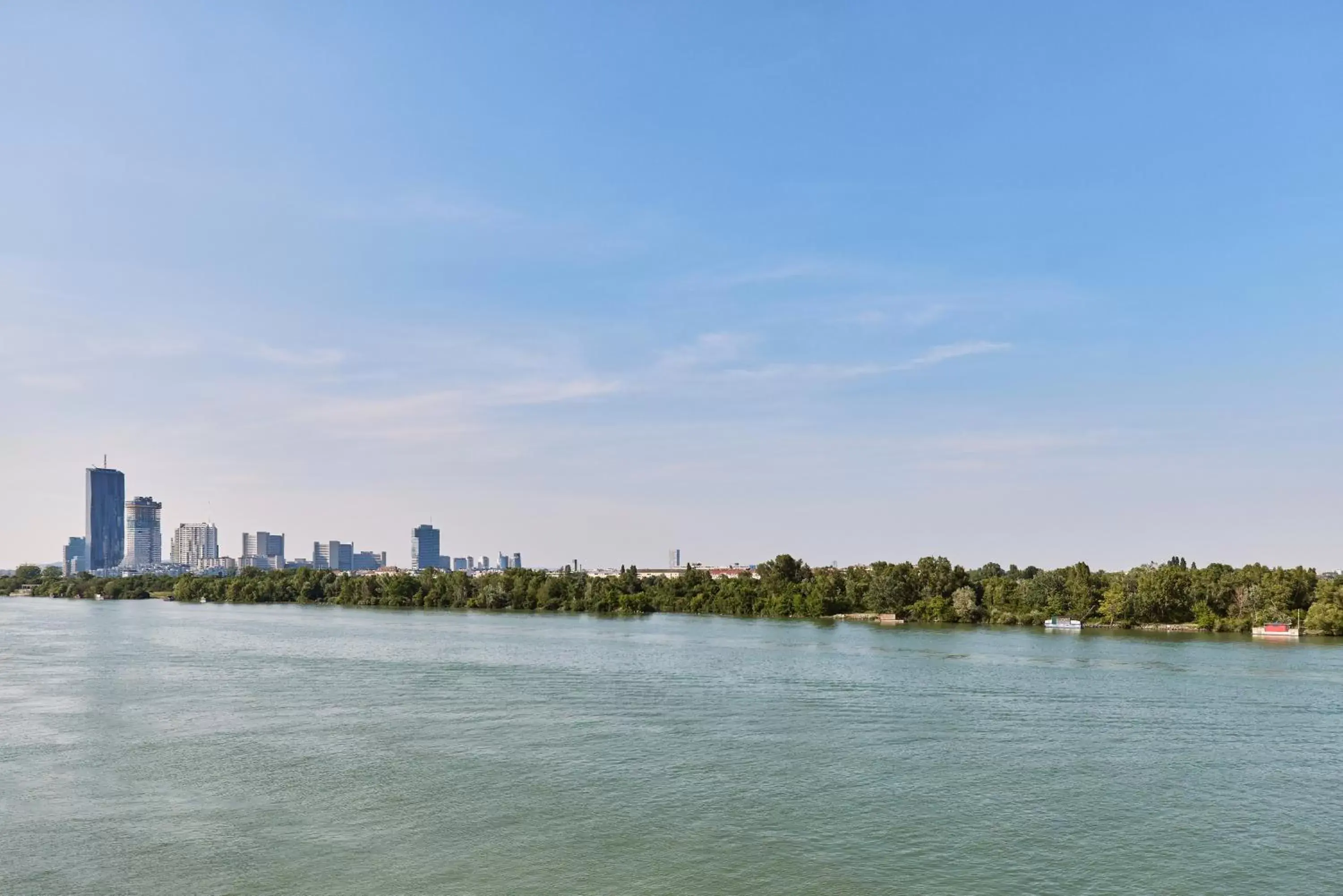 River view in Hilton Vienna Danube Waterfront