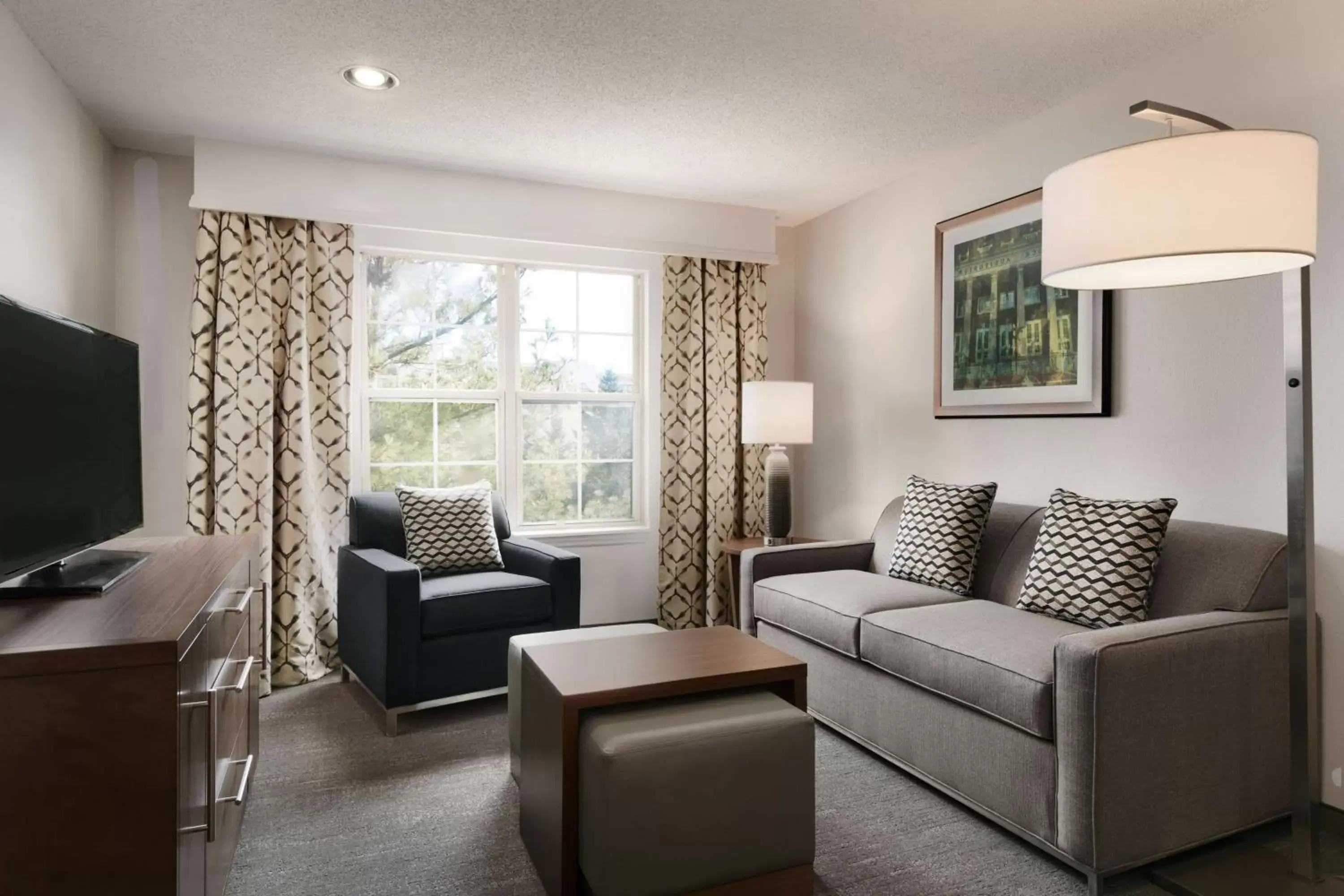Living room, Seating Area in Homewood Suites by Hilton Greensboro