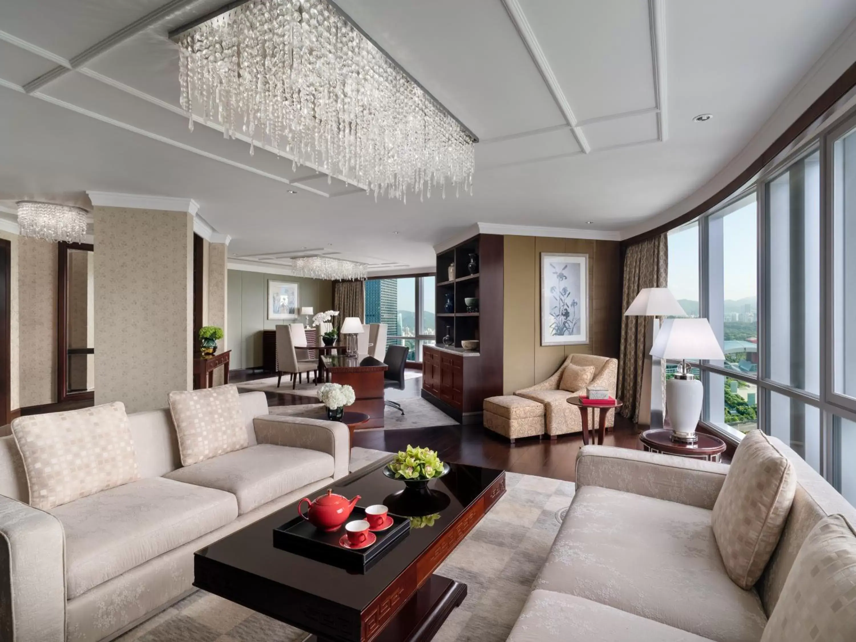 Living room, Seating Area in Futian Shangri-La, Shenzhen,Near to Shenzhen Convention&Exhibition Centre, Futian Railway Station