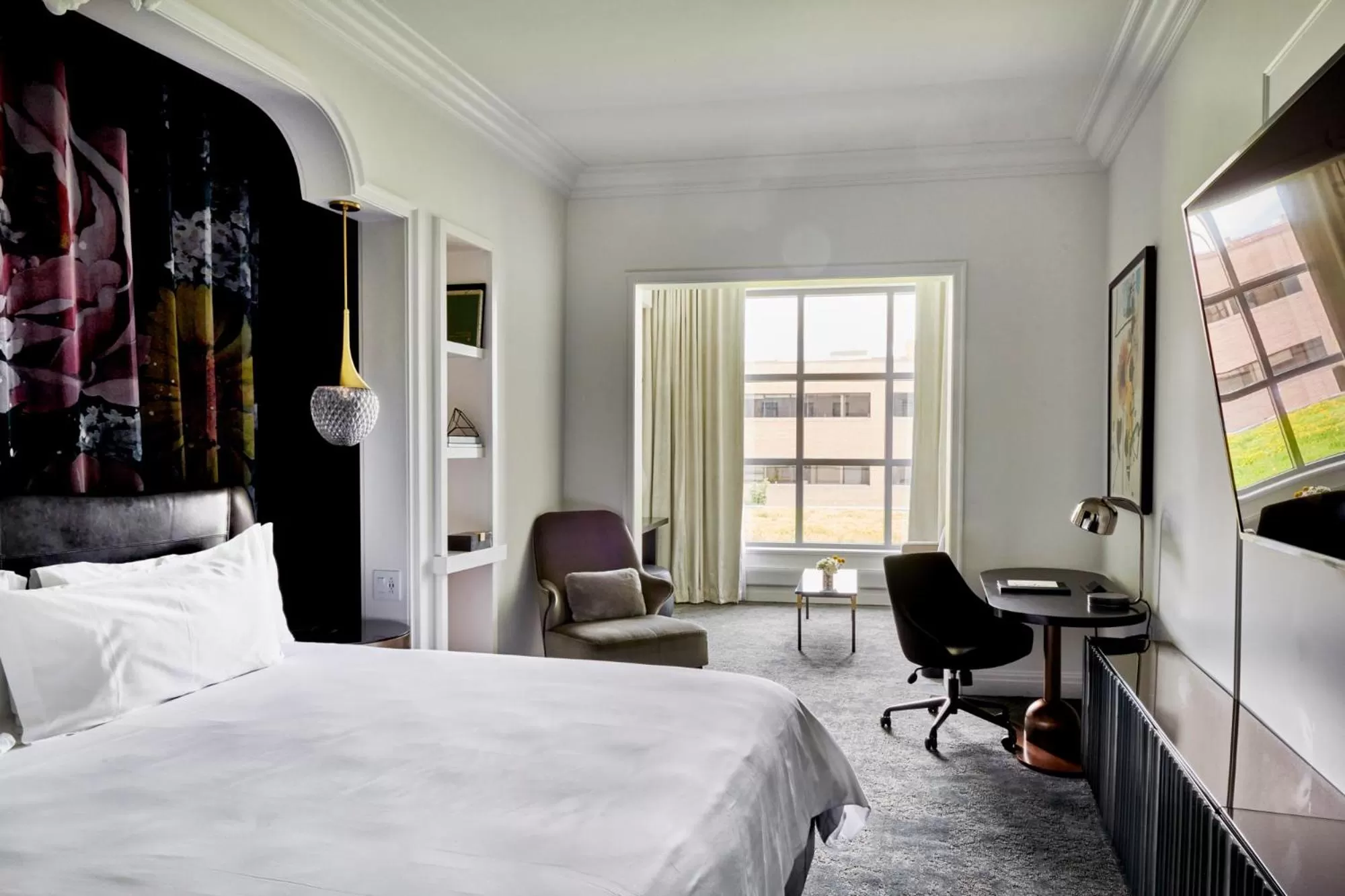 Decorative detail, Bed in Daxton Hotel Birmingham, Curio Collection by Hilton