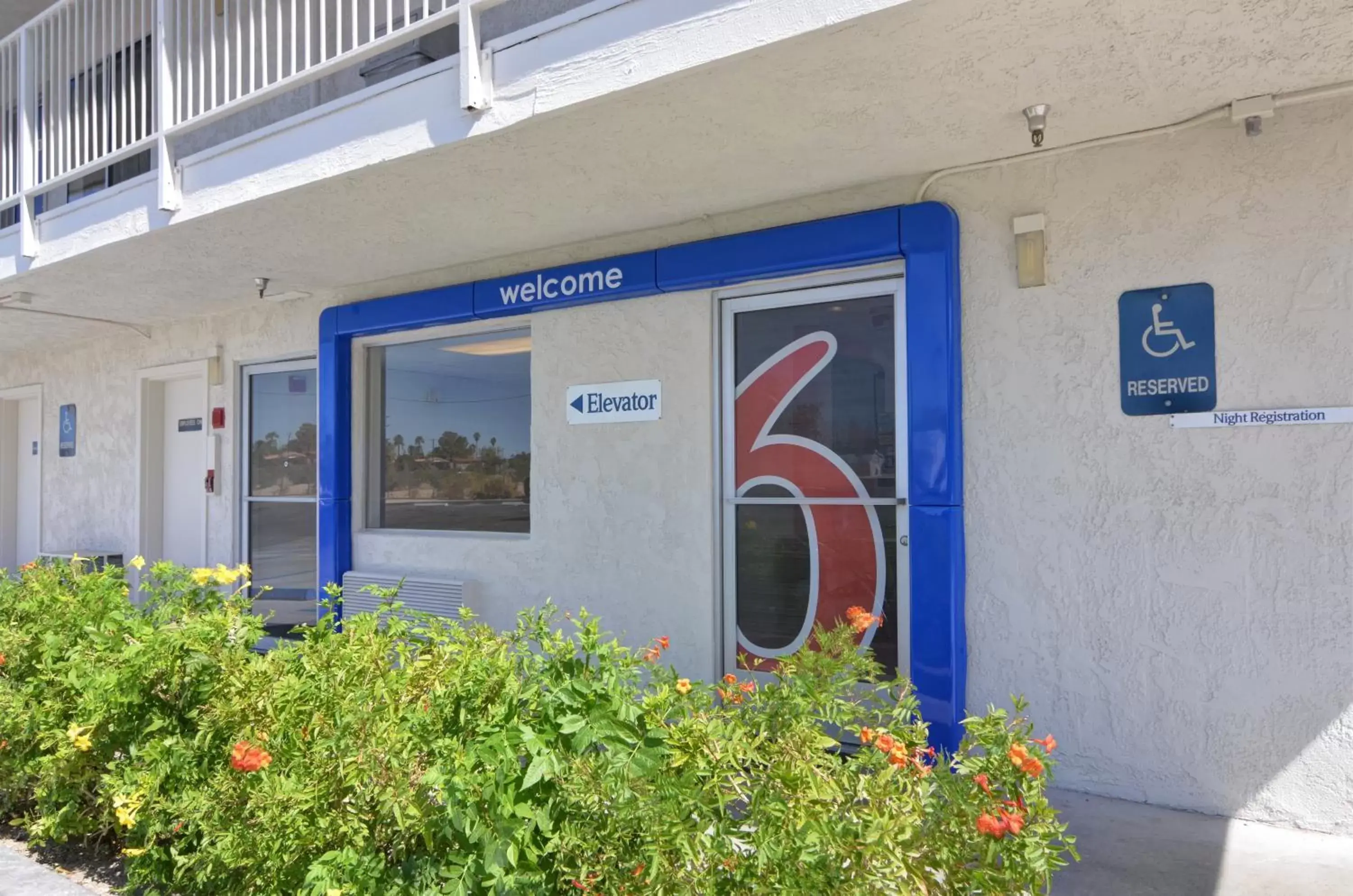 Facade/entrance in Motel 6-Twentynine Palms, CA