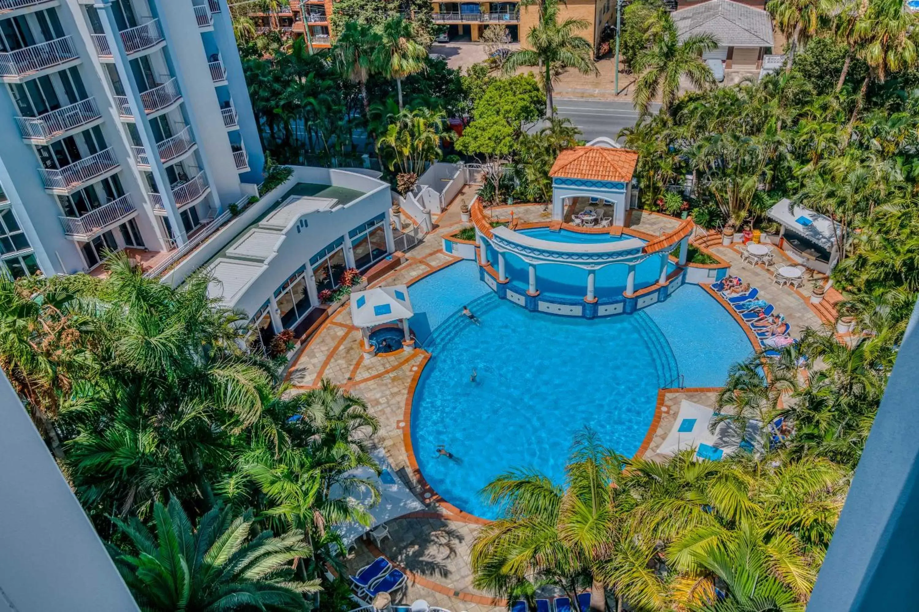 Bird's eye view, Pool View in Bel Air on Broadbeach