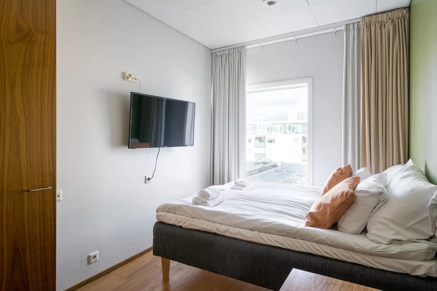 Bed in Hiisi Hotel Helsinki Jätkäsaari