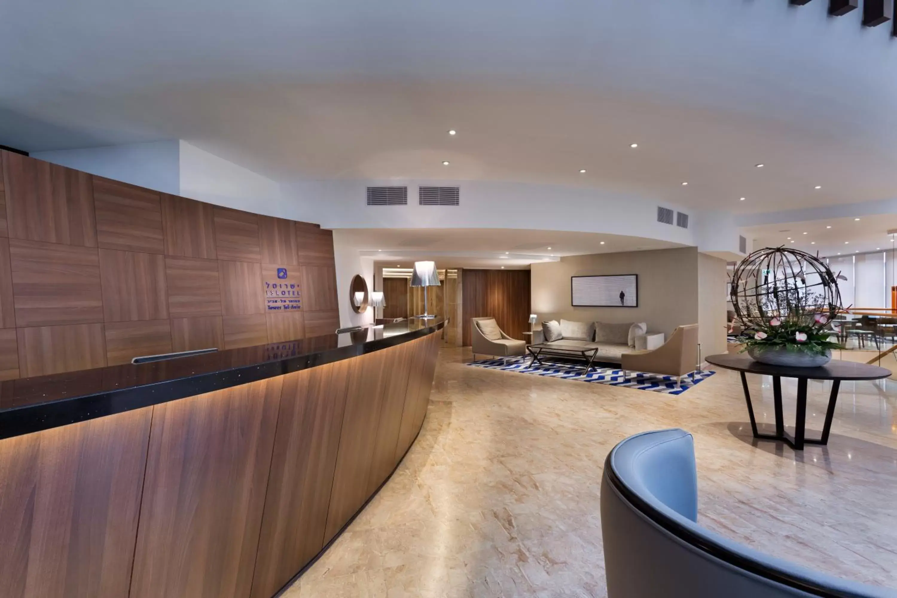 Lobby or reception in Sea Tower by Isrotel Design Lobby or reception in Sea Tower by Isrotel Design