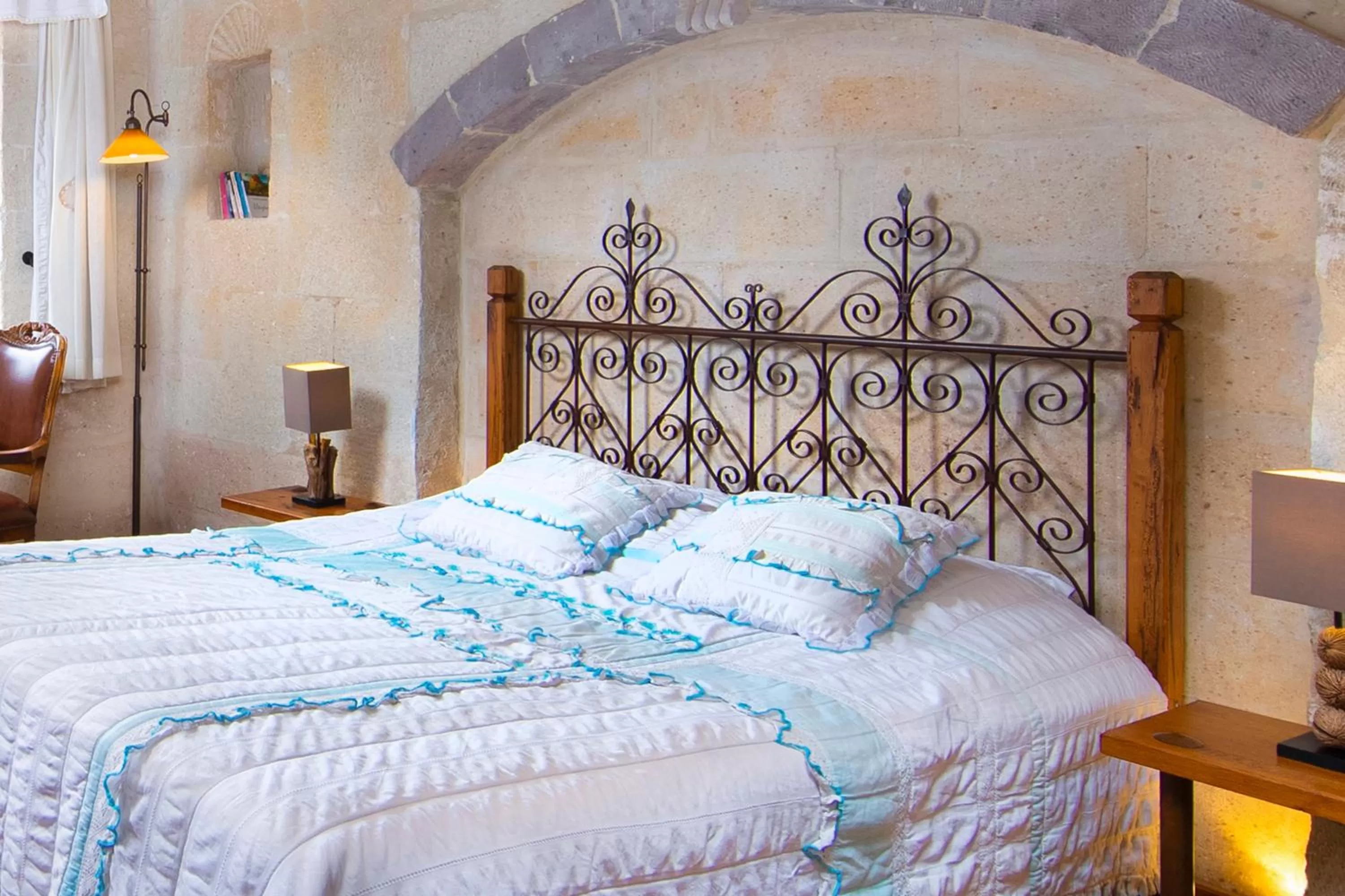 Bed in Terra Cave Hotel