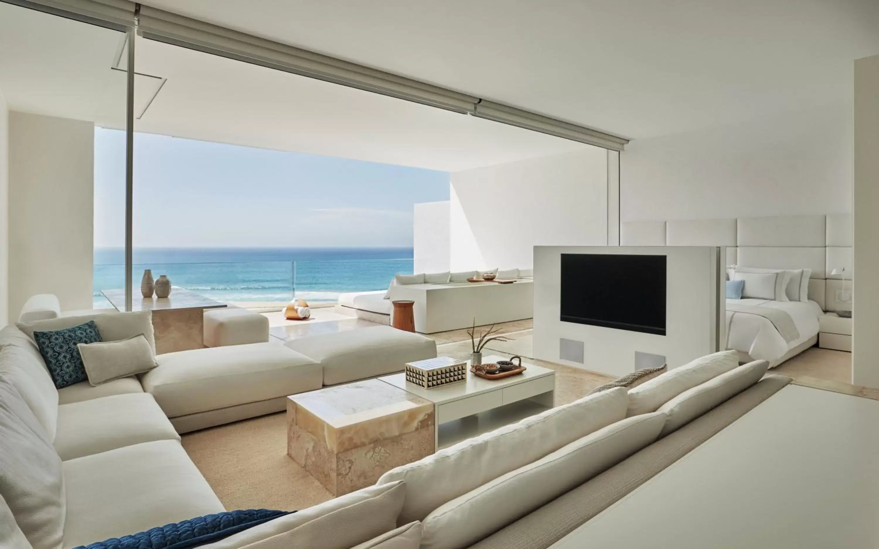 Bed, Seating Area in Viceroy Los Cabos