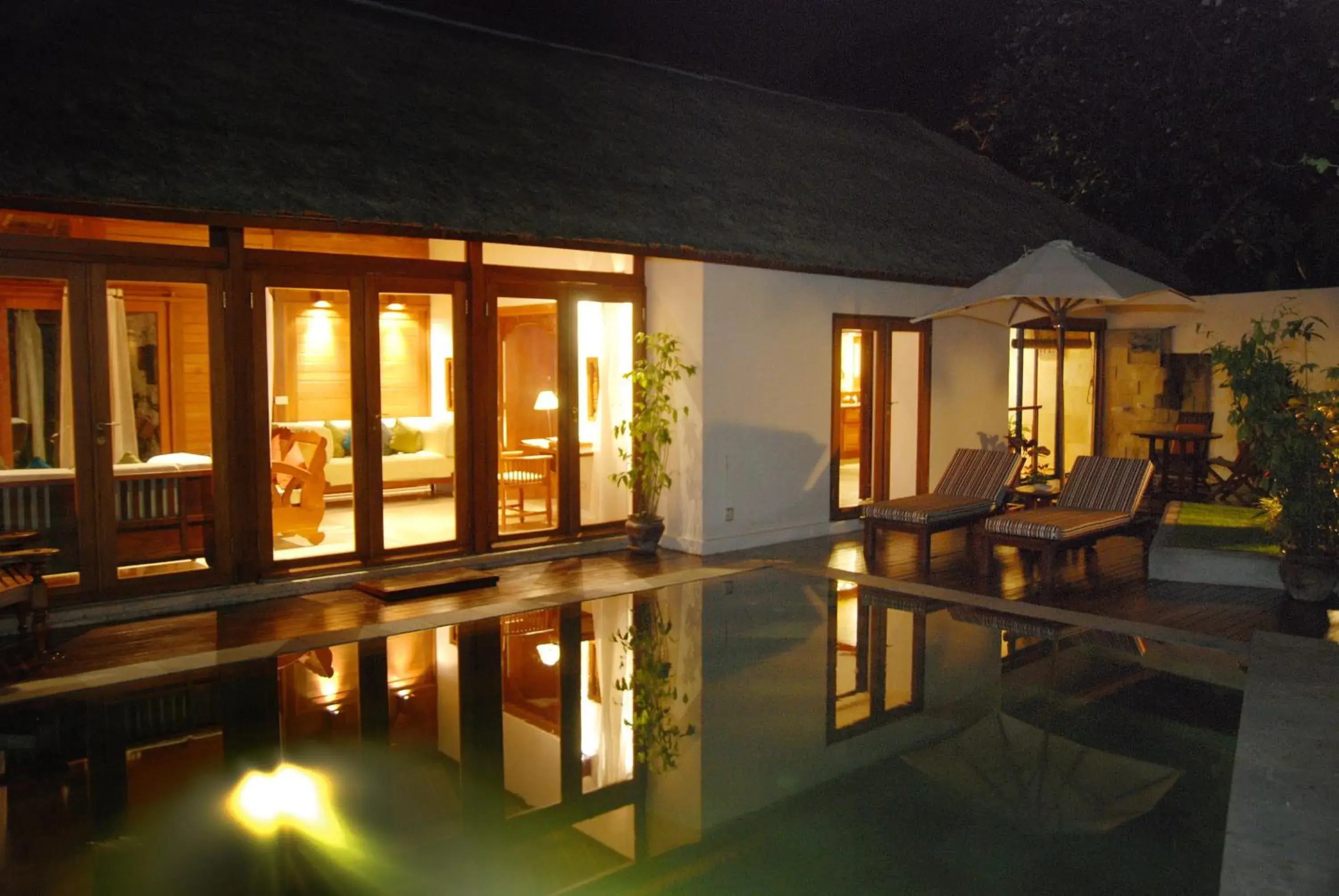 Night, Swimming Pool in Jimbaran Puri, A Belmond Hotel, Bali