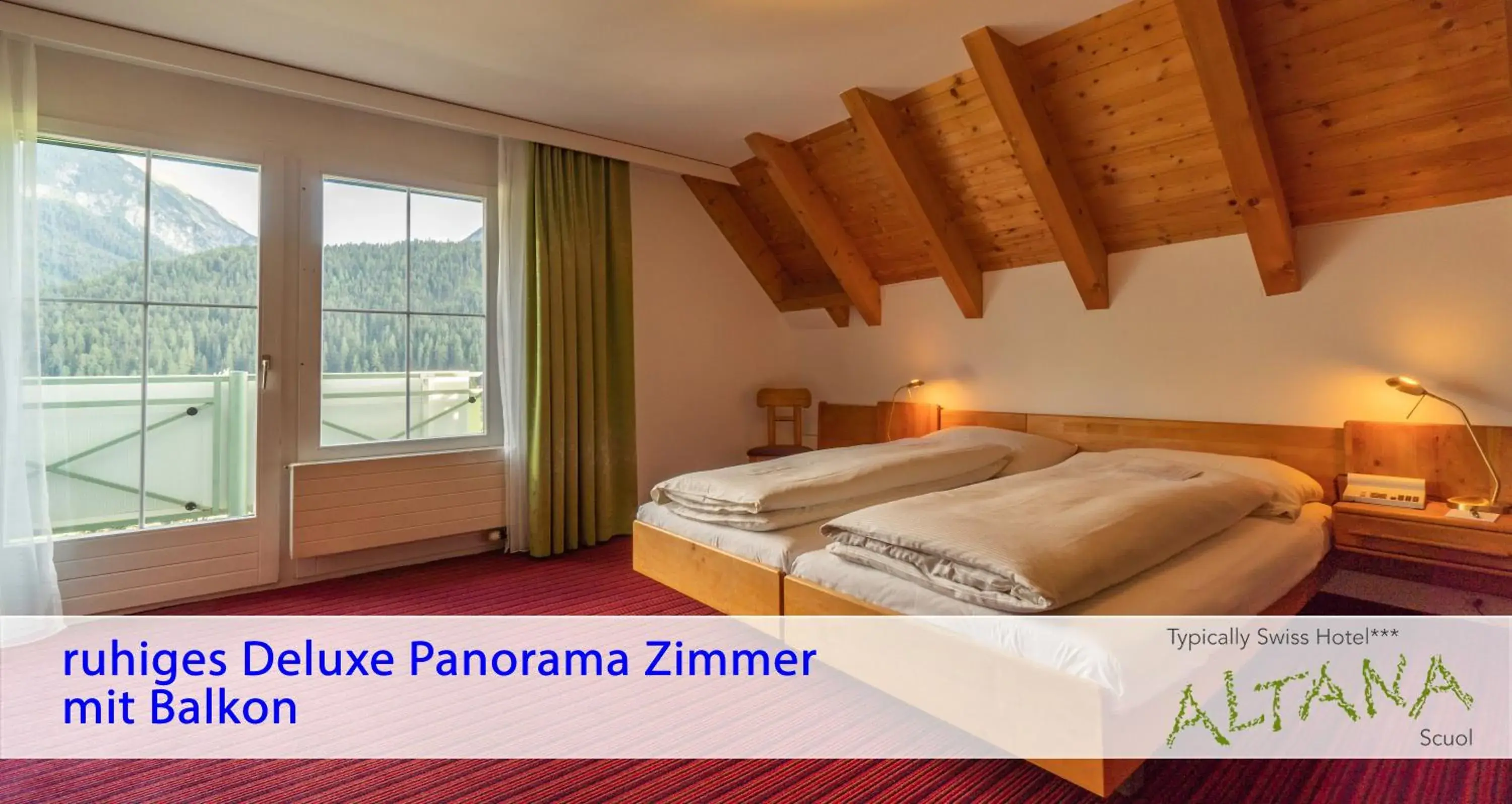 Bed in Typically Swiss Hotel Altana Bed in Typically Swiss Hotel Altana