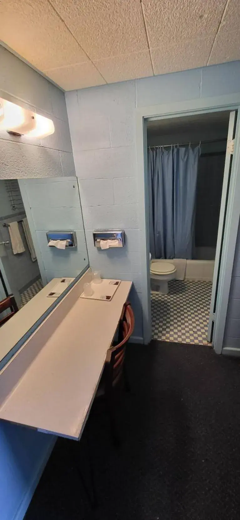 Bathroom, Kitchen/Kitchenette in Holiday Host Motel & RV Park