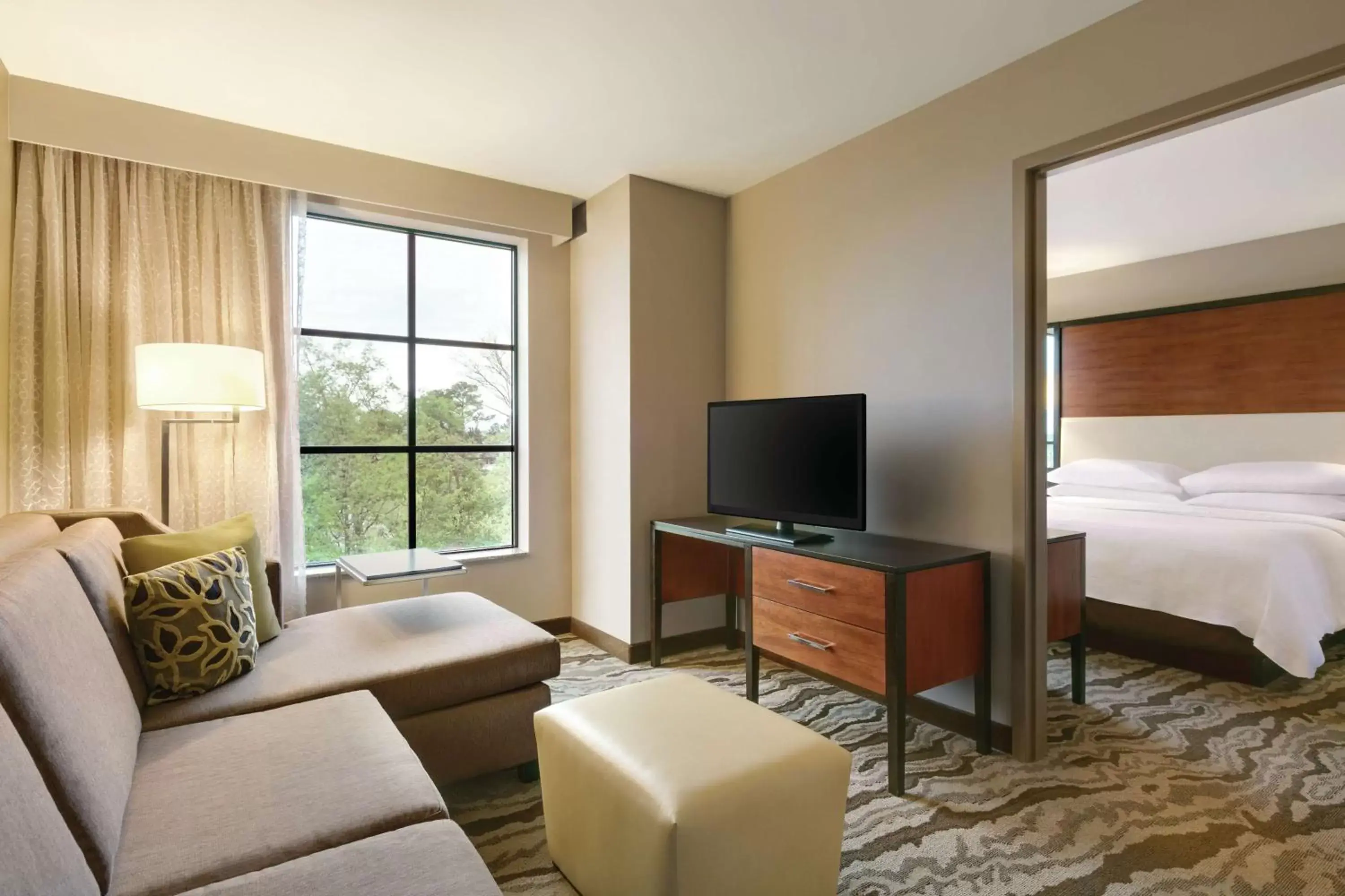 Bedroom, TV/Entertainment Center in Embassy Suites Chattanooga Hamilton Place