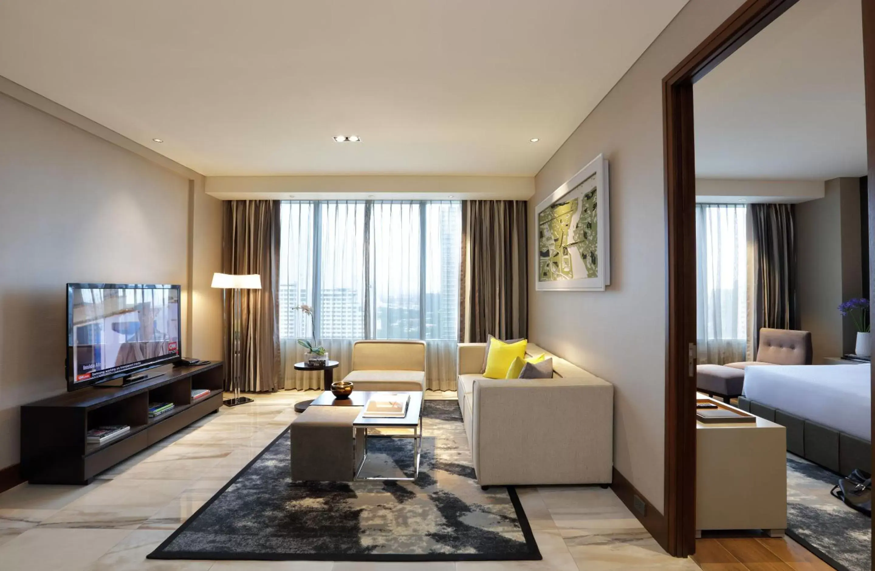 Living room, Seating Area in Makati Diamond Residences