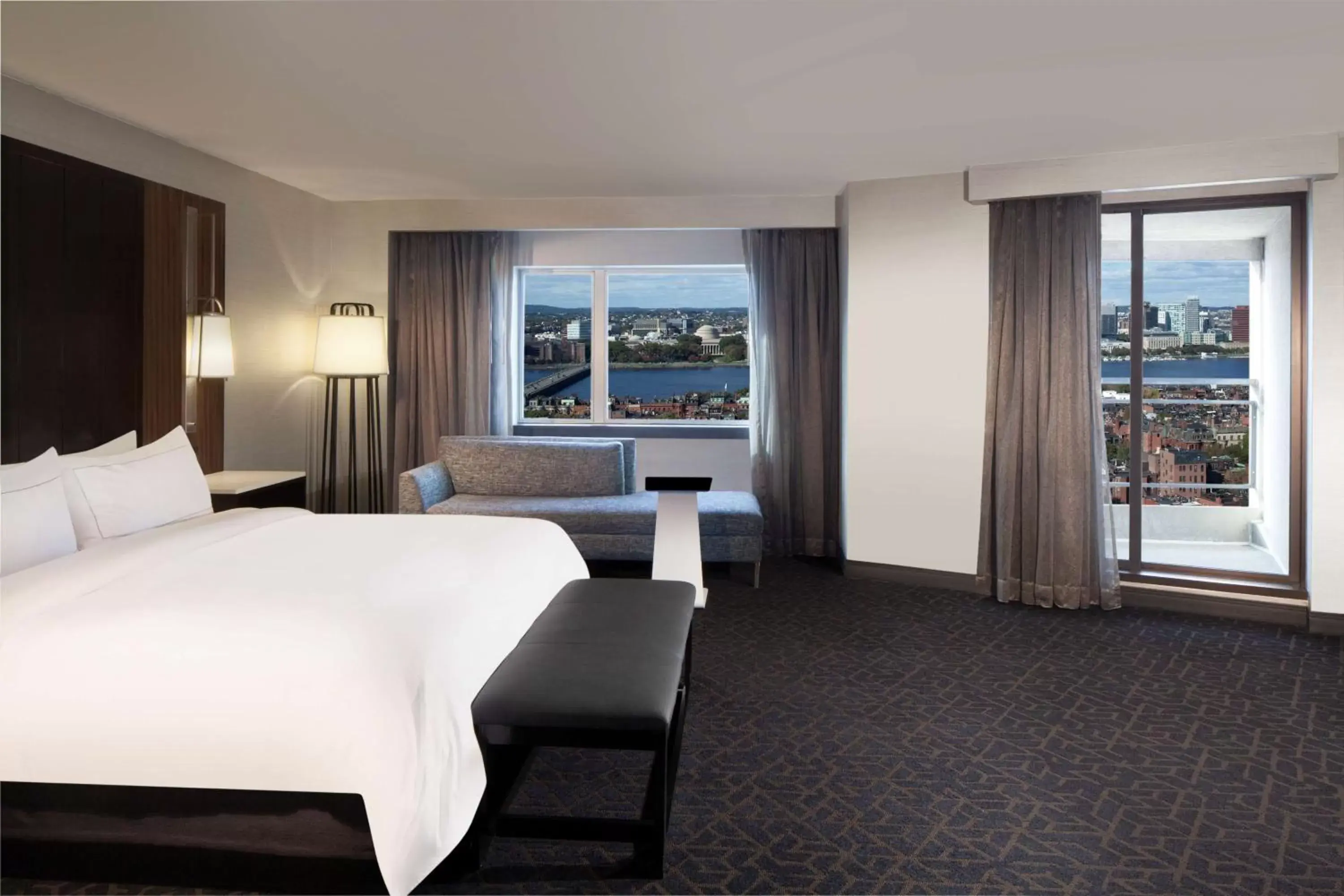 Living room, Bed in Hilton Boston Back Bay Living room, Bed in Hilton Boston Back Bay