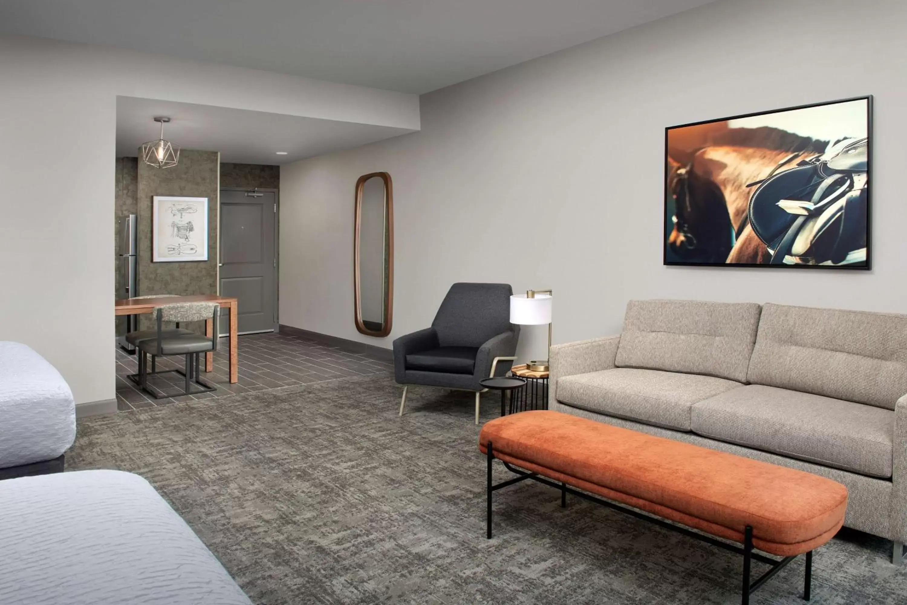 Living room, Seating Area in Homewood Suites By Hilton Louisville Airport