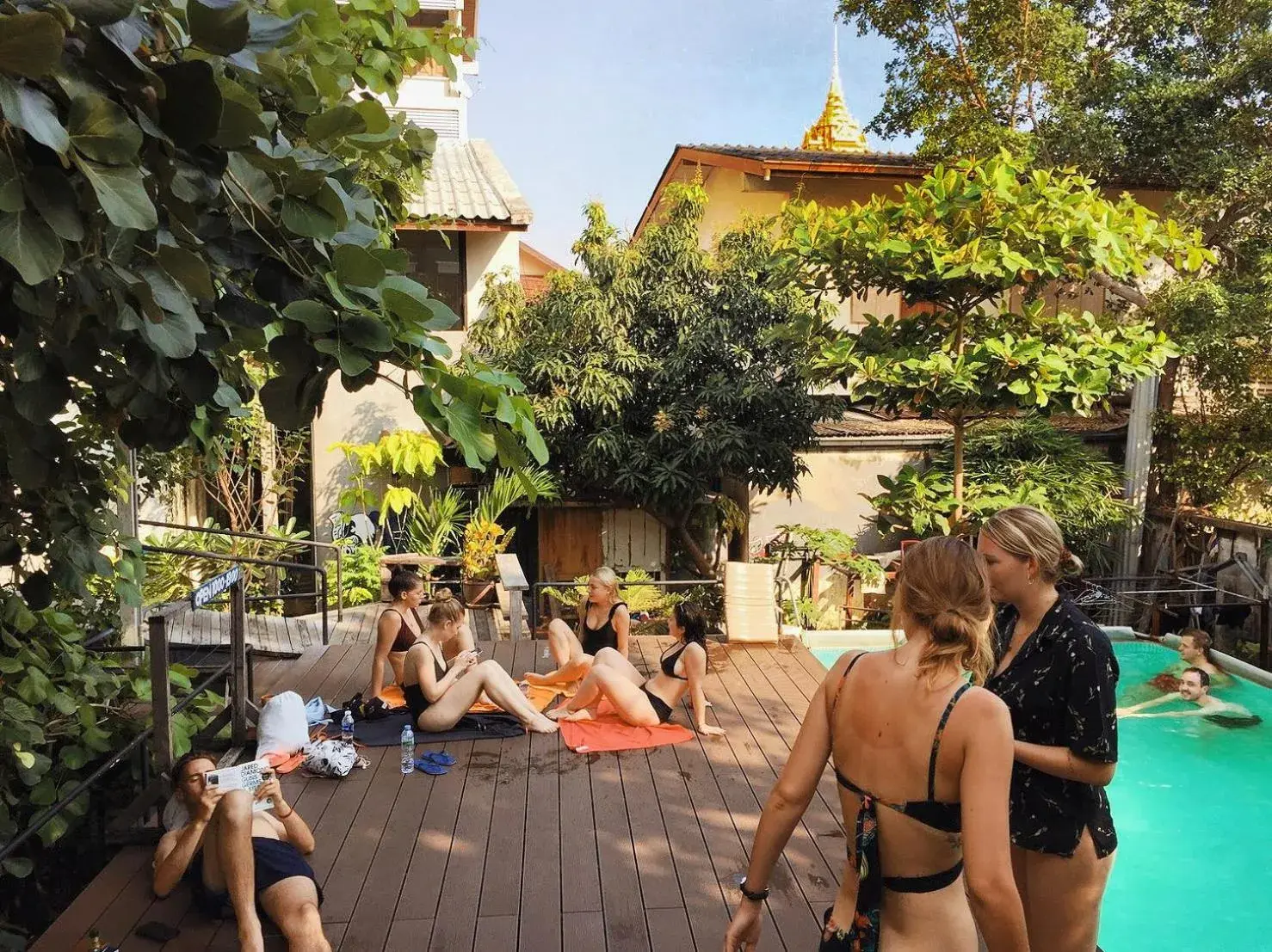 Swimming pool in Here Hostel Bangkok