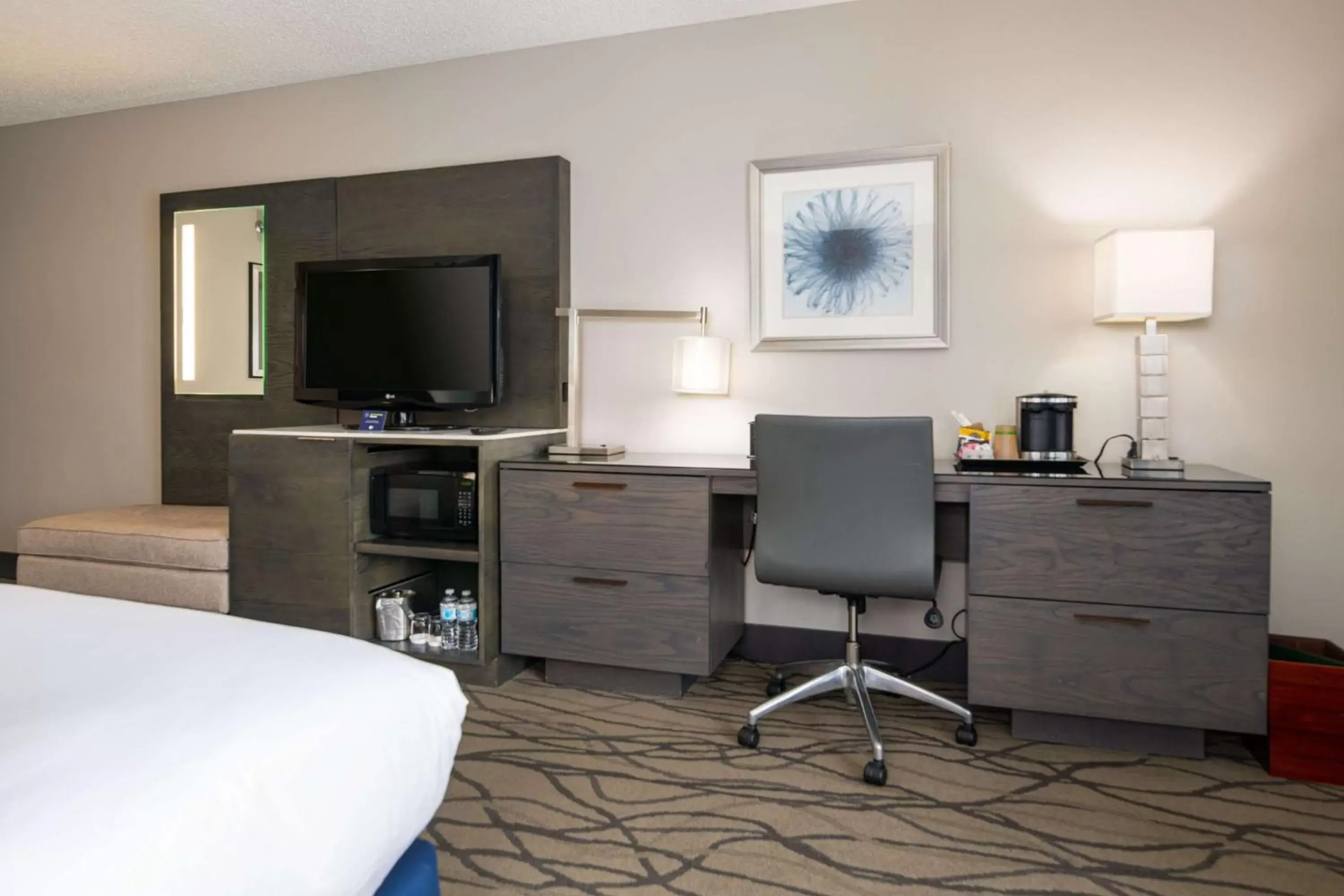 Bed, TV/Entertainment Center in DoubleTree by Hilton Racine Harbourwalk