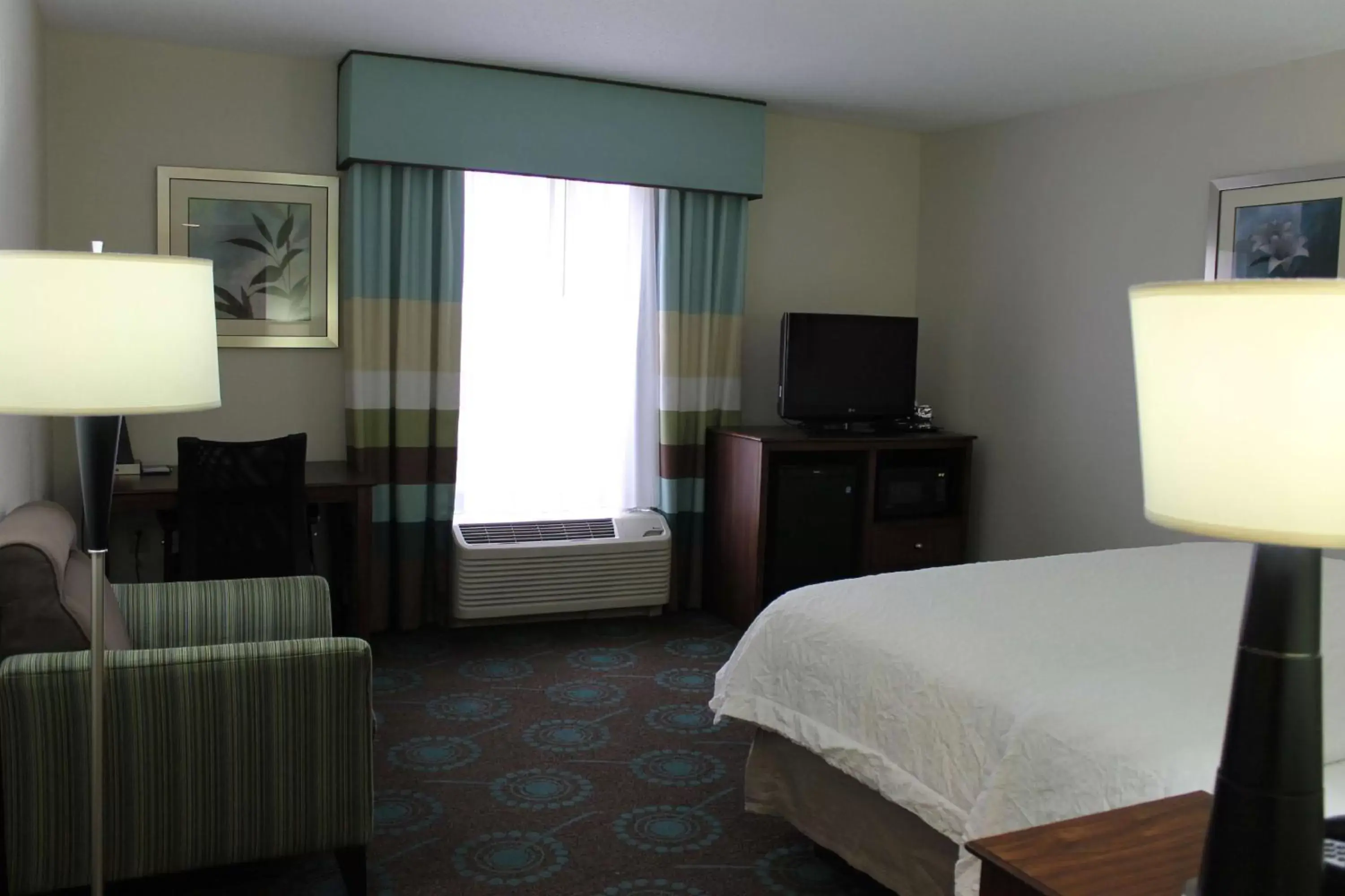 Bed, TV/Entertainment Center in Hampton Inn Dahlgren