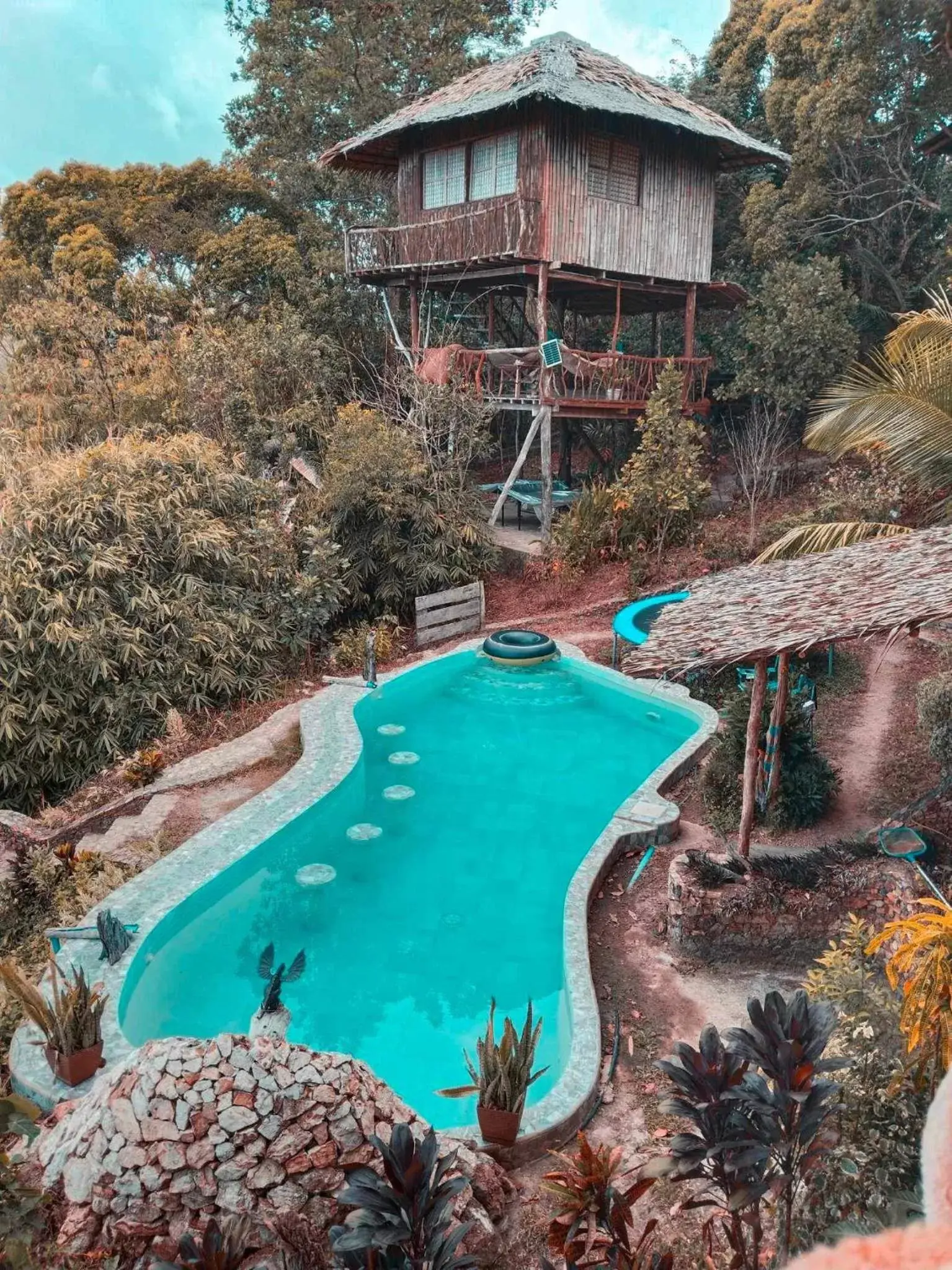 Pool View in Sanctuaria Treehouses Busuanga