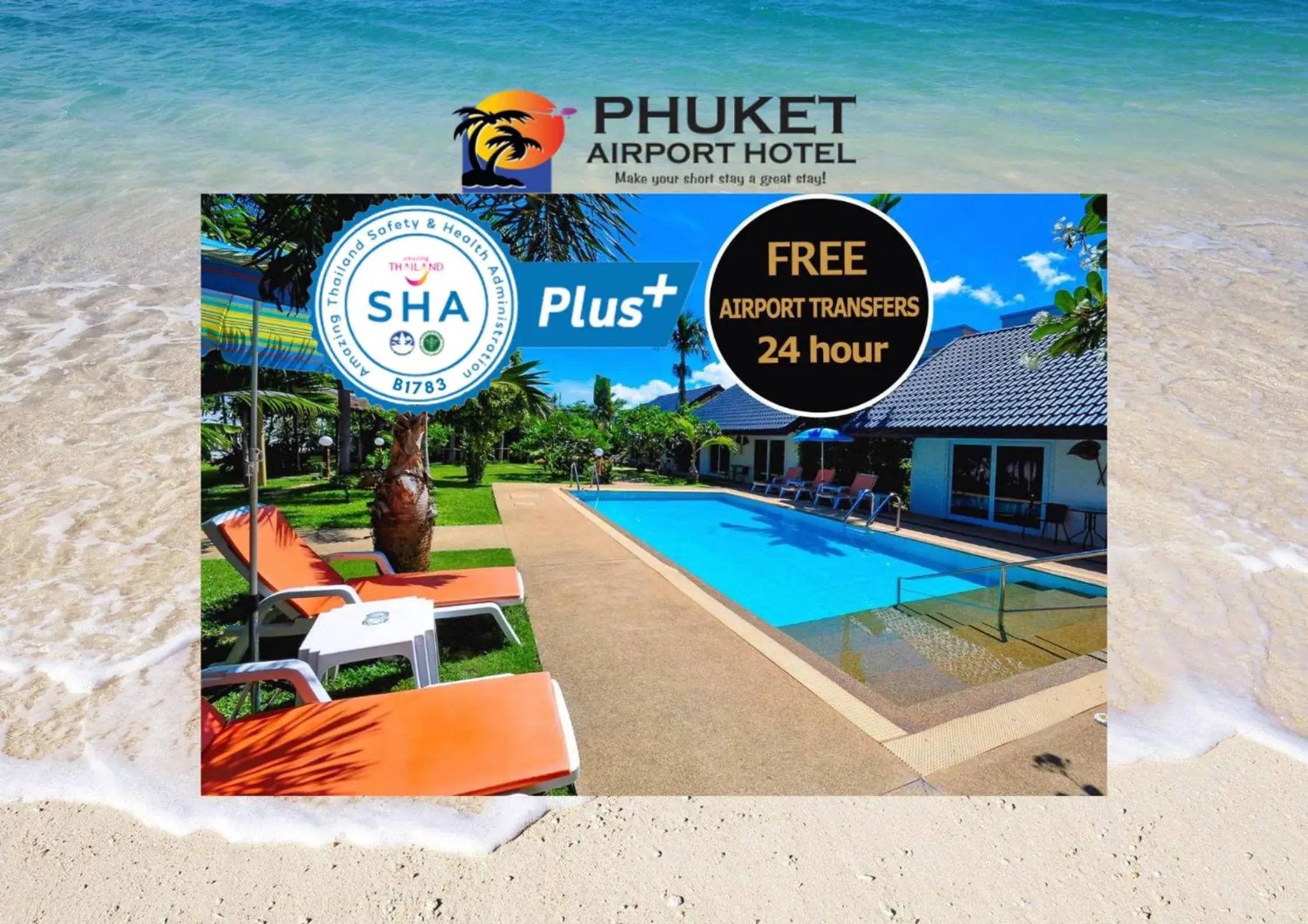 Swimming pool in Phuket Airport Hotel - SHA Extra Plus Swimming pool in Phuket Airport Hotel - SHA Extra Plus