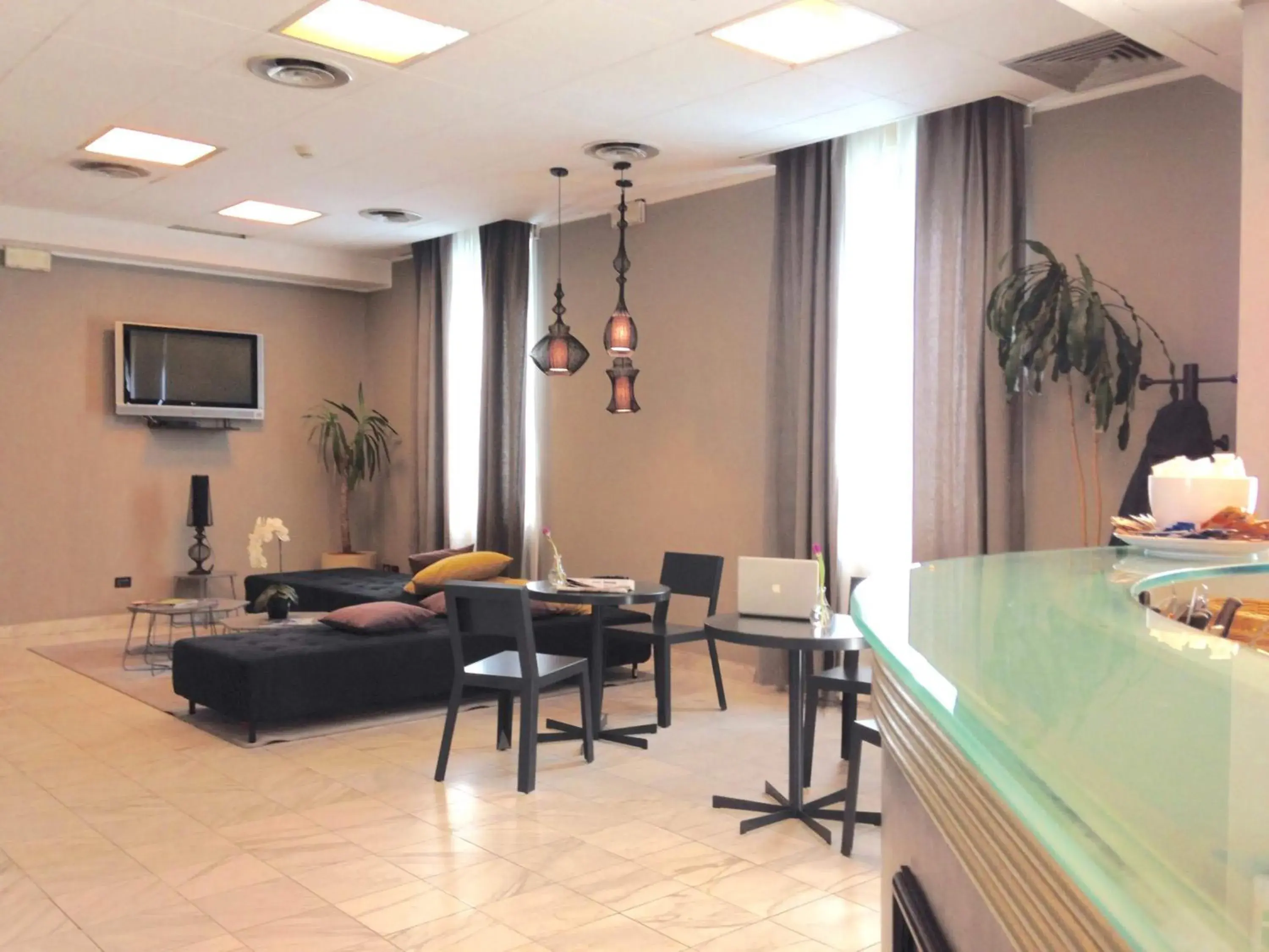 Communal lounge/ TV room in Hotel Ristorante Cervo Malpensa